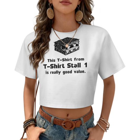 Funny T-Shirt Stall Graphic Crop Tee – Retro Gamer Humor Streetwear Shirt(z300)