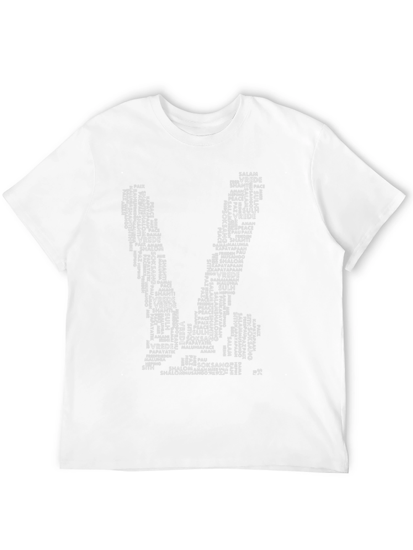Peace Word Art T-Shirt - Black