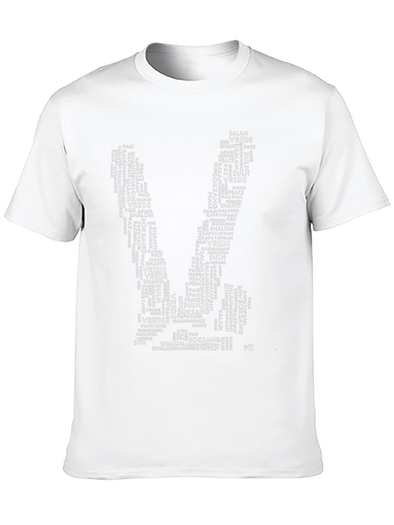 Peace Word Art T-Shirt - Black