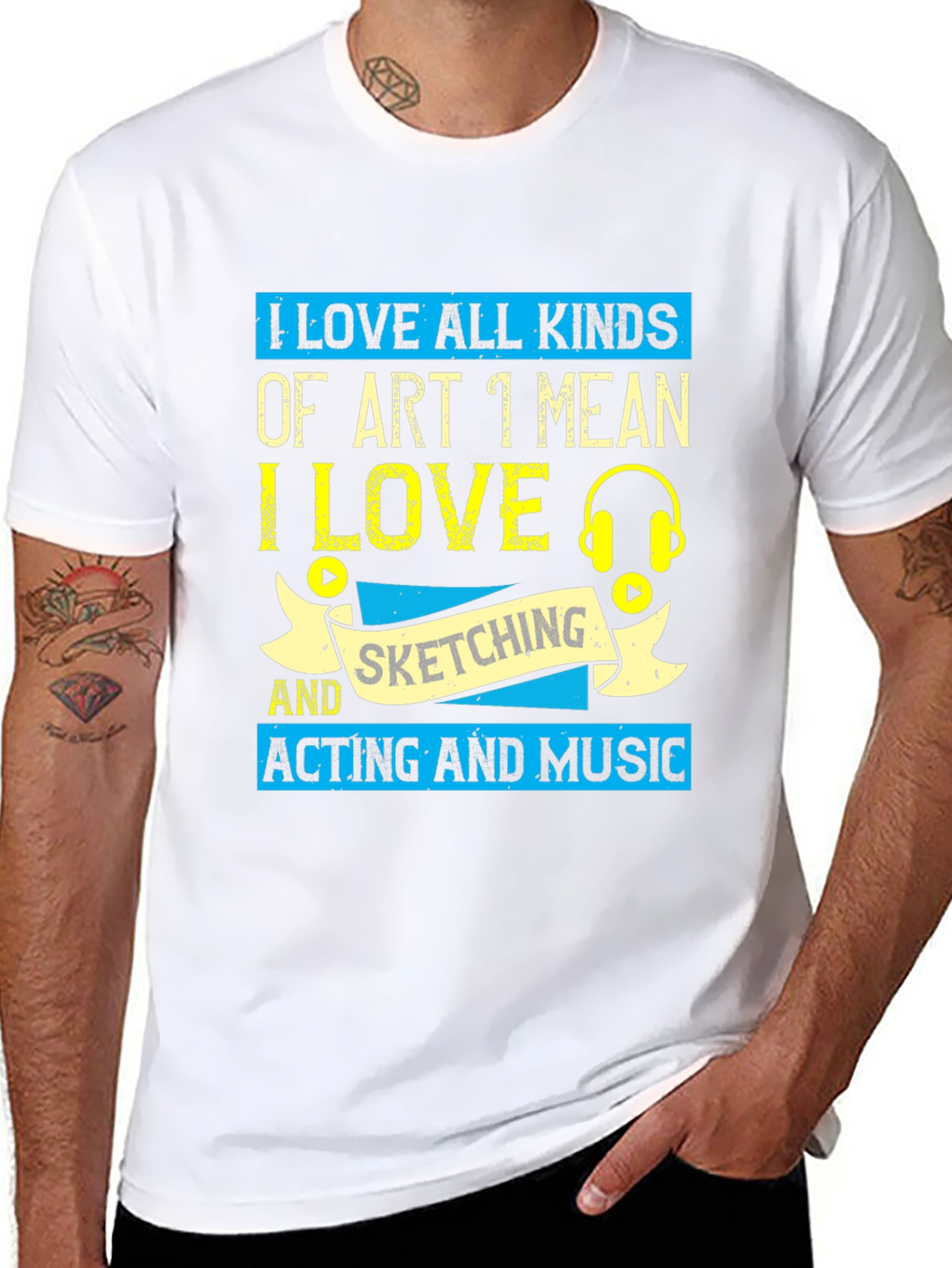 I Love Art T-Shirt - Sketching Acting Music