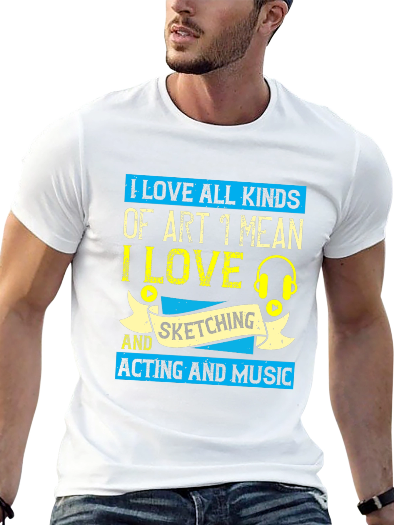 I Love Art T-Shirt - Sketching Acting Music
