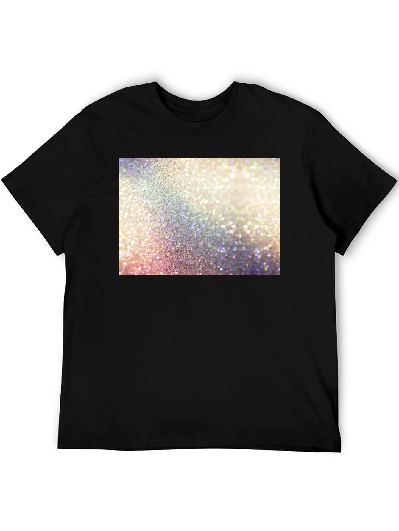 Sparkle Glitter Graphic Black T-Shirt