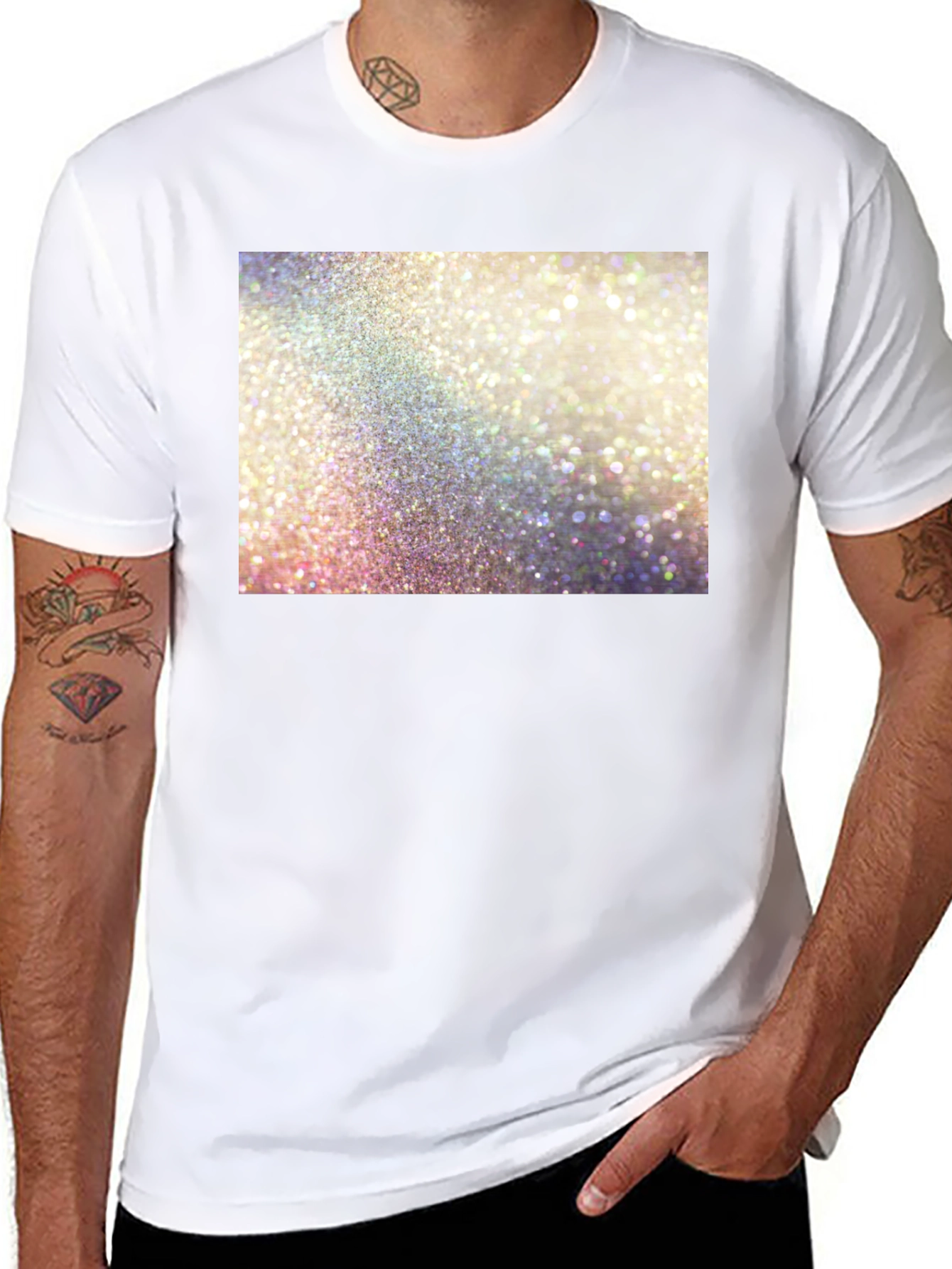Sparkle Glitter Graphic Black T-Shirt