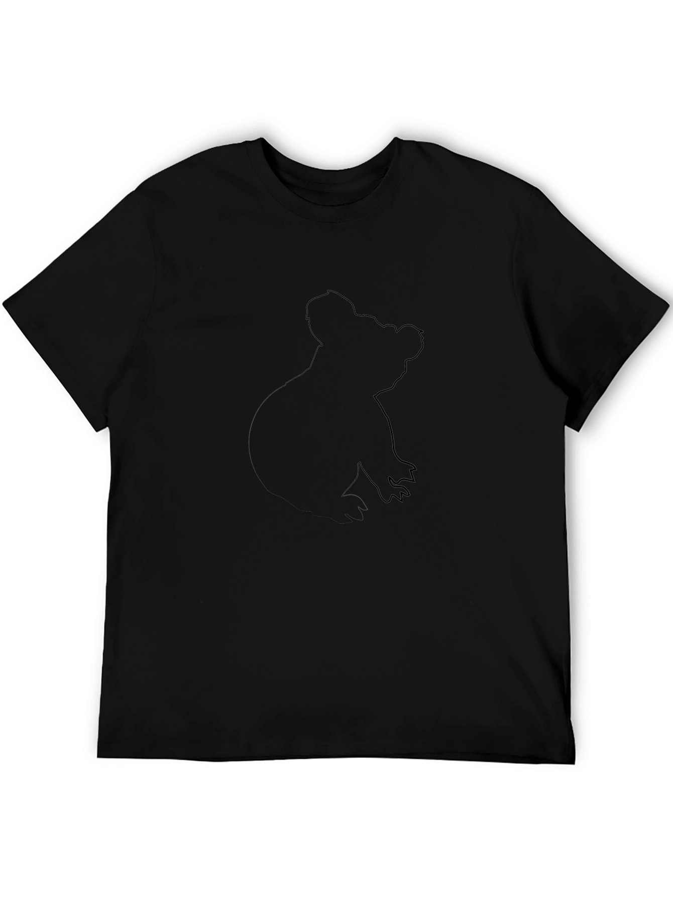 Black Koala Outline Graphic T-Shirt