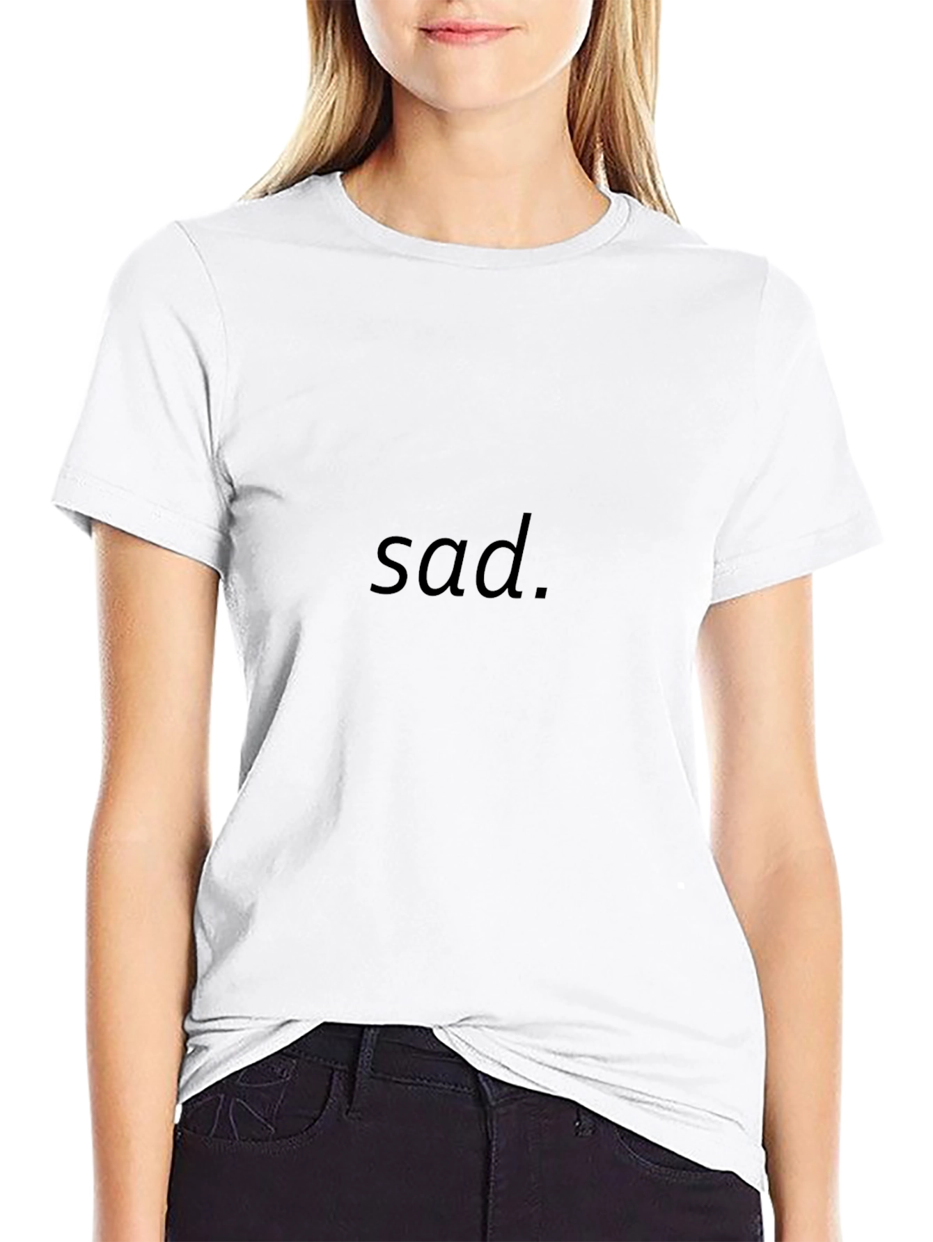 Mens Black sad. Graphic T-Shirt
