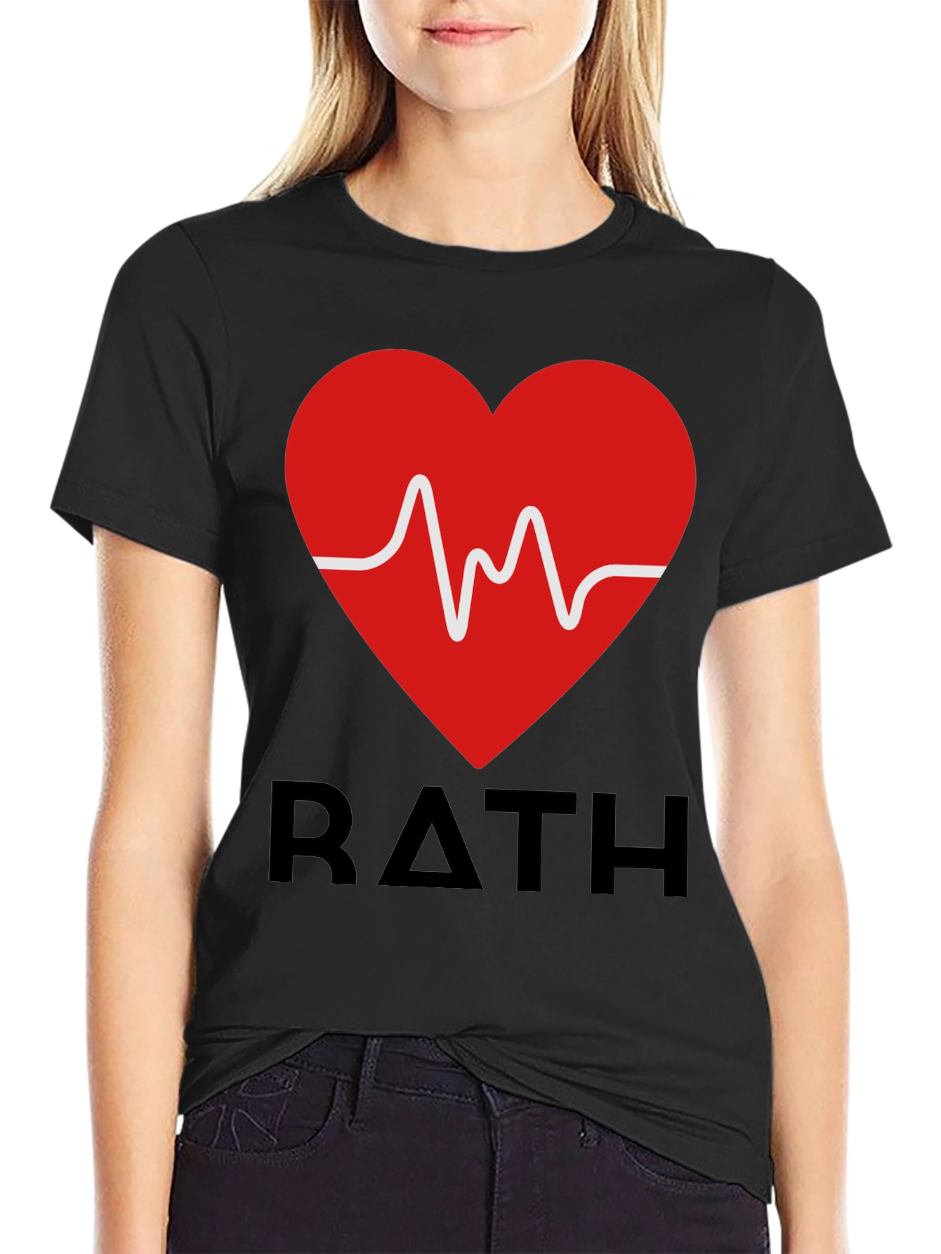 RATH Heartbeat Graphic Tee - Stylish Black T-Shirt