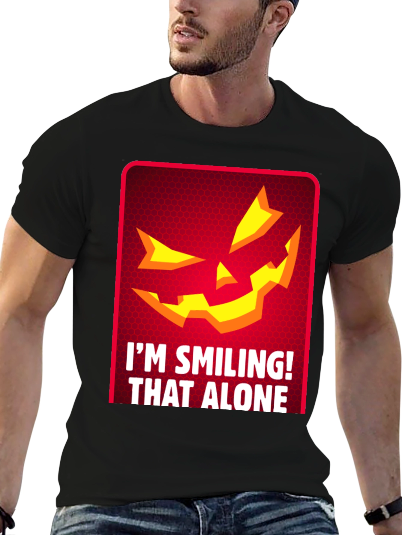 Smiling Jack-o-Lantern Graphic T-Shirt