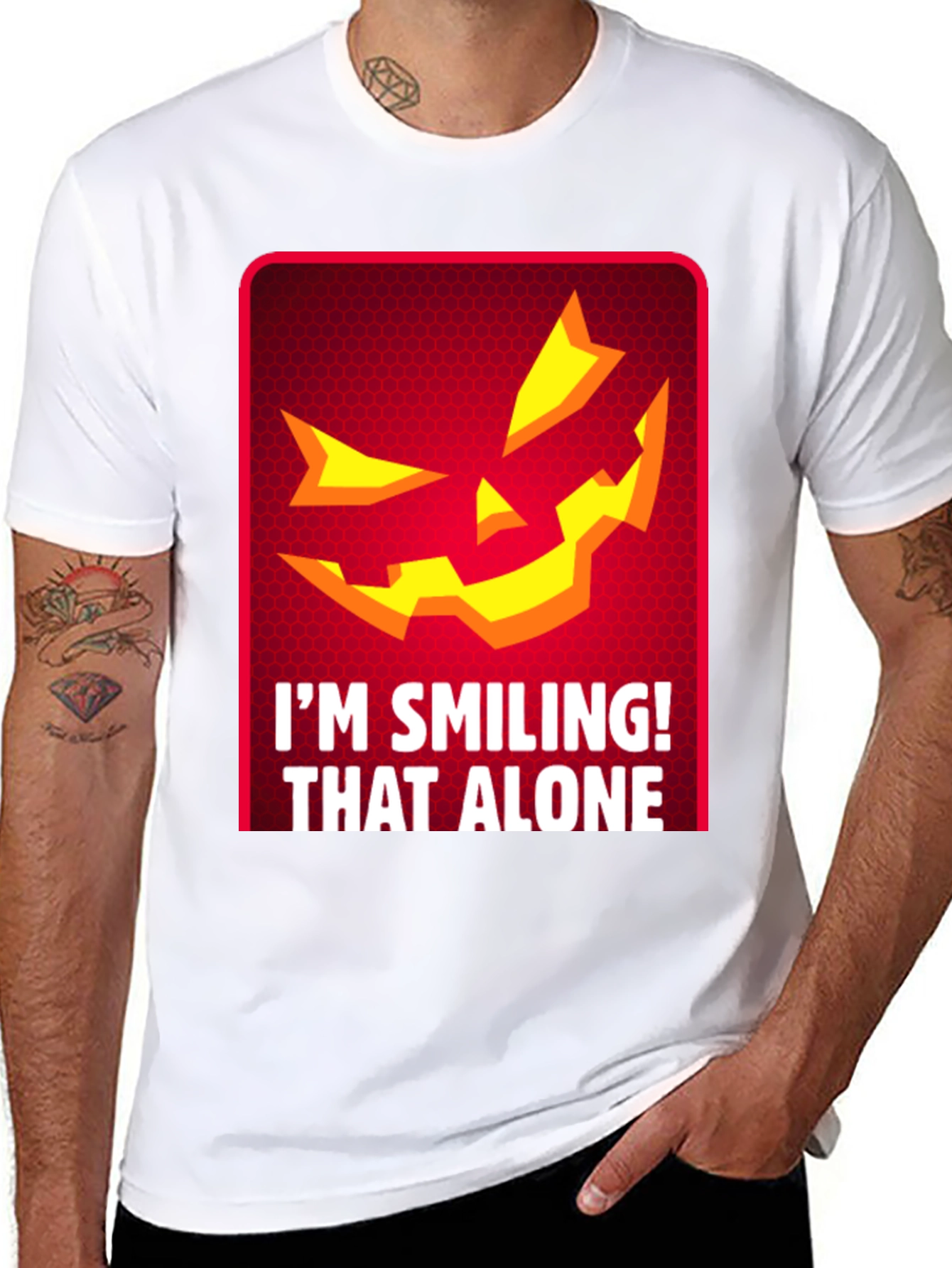 Smiling Jack-o-Lantern Graphic T-Shirt