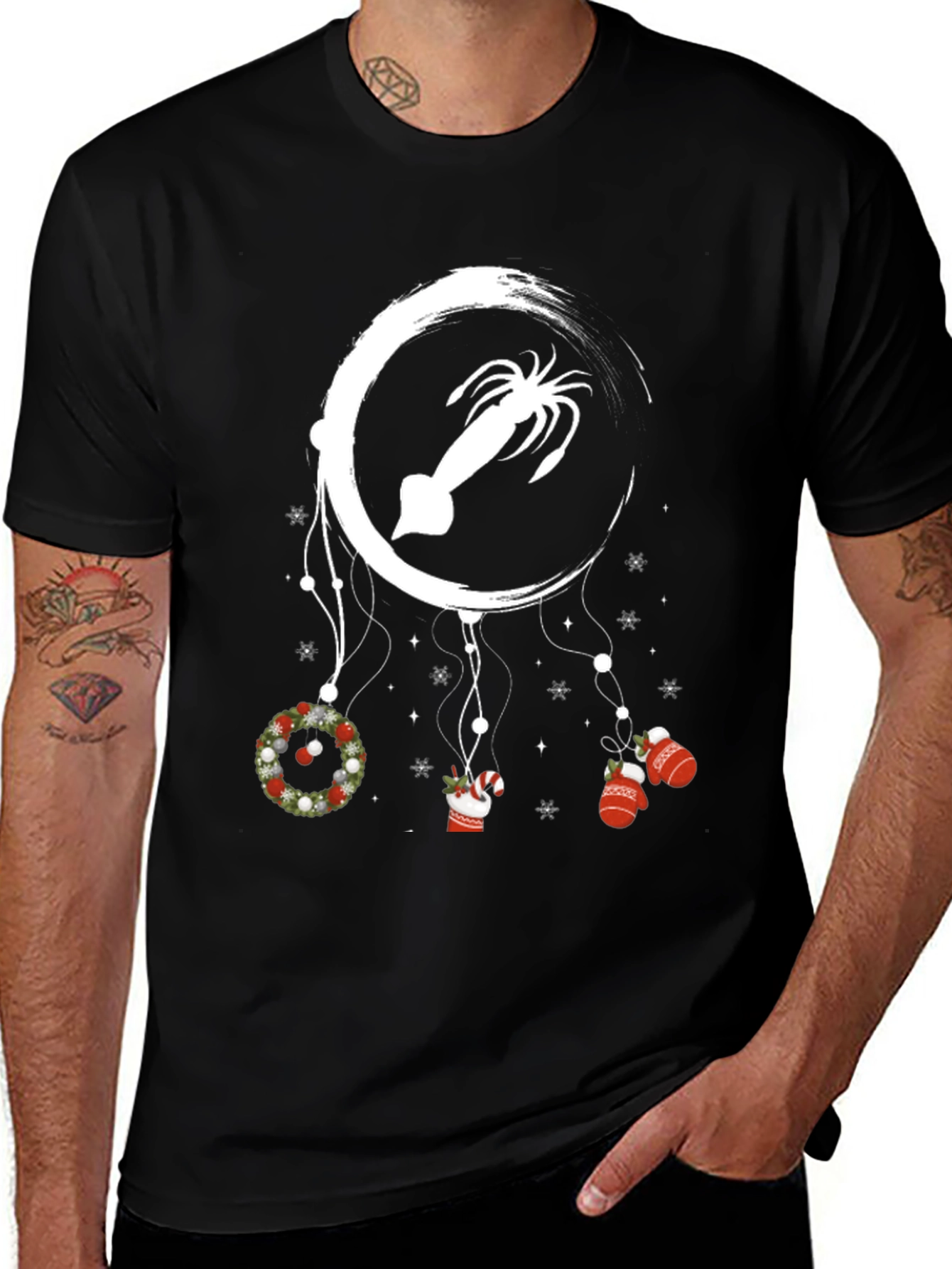 Festive Squid Christmas T-Shirt