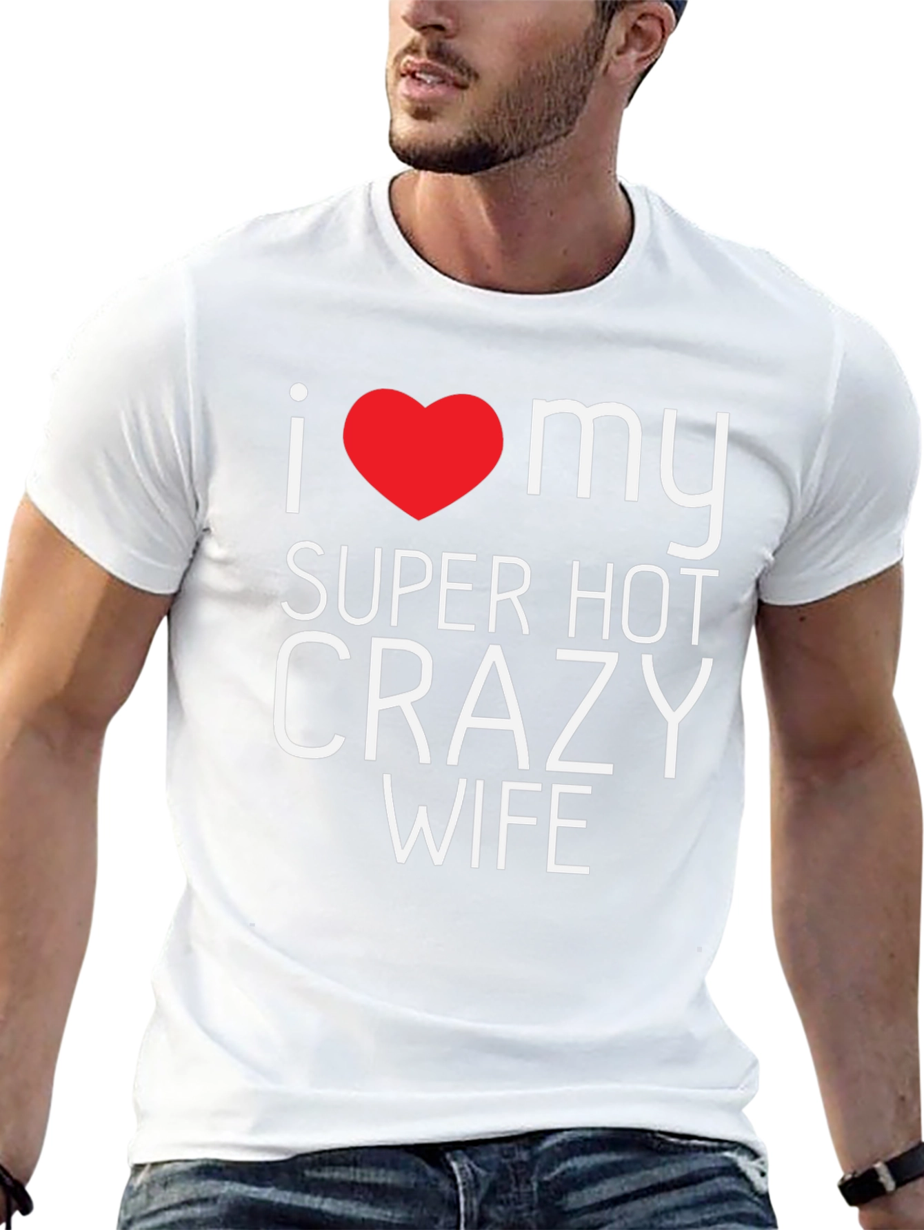 I Heart My Super Hot Crazy Wife Black T-Shirt