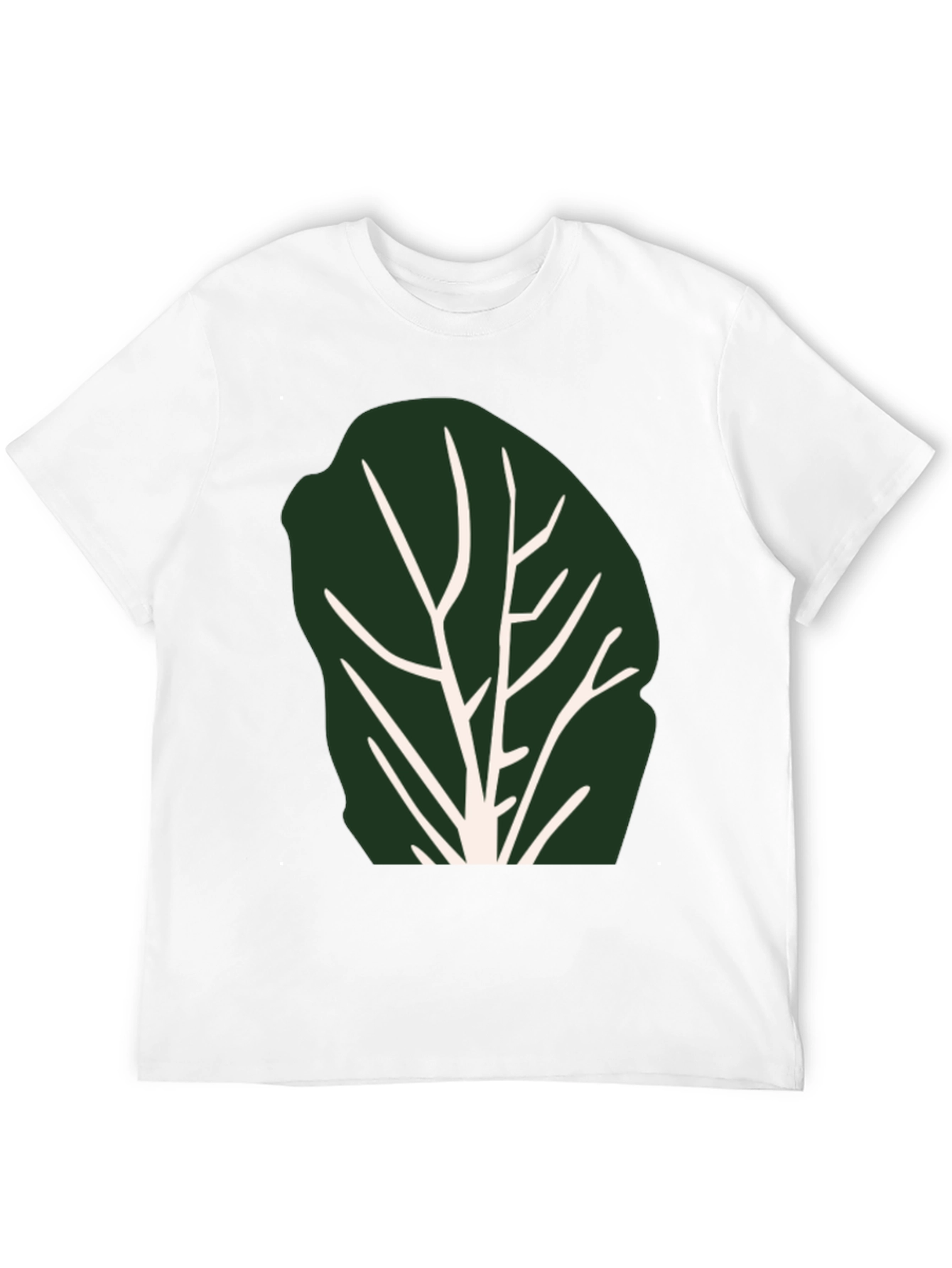 Leaf Print Black T-Shirt