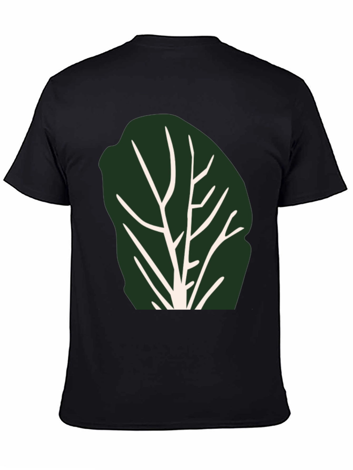 Leaf Print Black T-Shirt