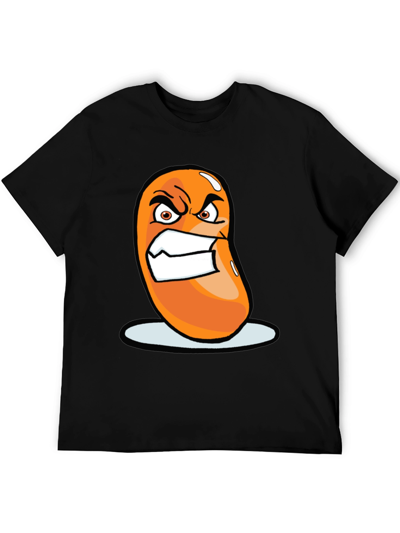 Angry Bean Graphic Tee - Funny Cartoon Shirt