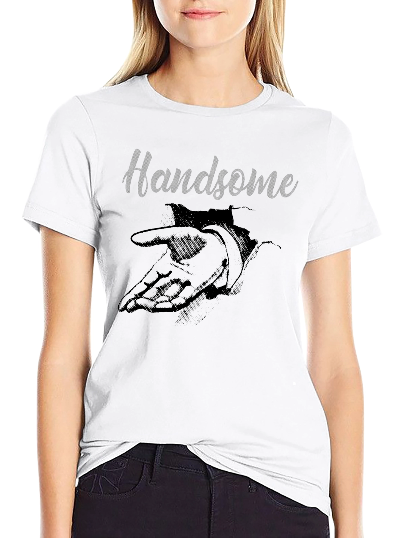 Graphic Hand Print Black T-Shirt