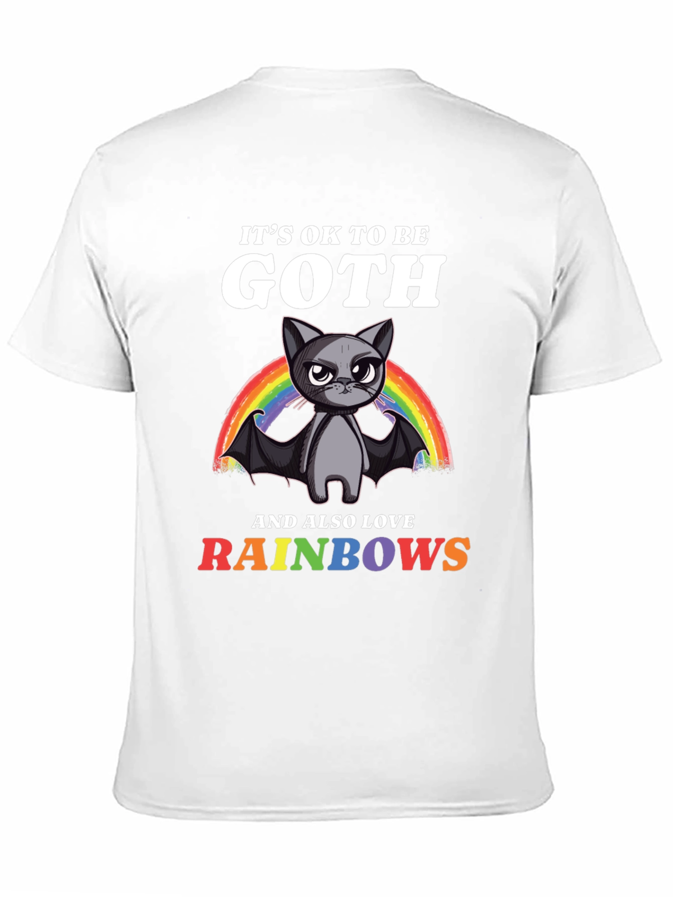 Goth Cat Rainbow T-Shirt