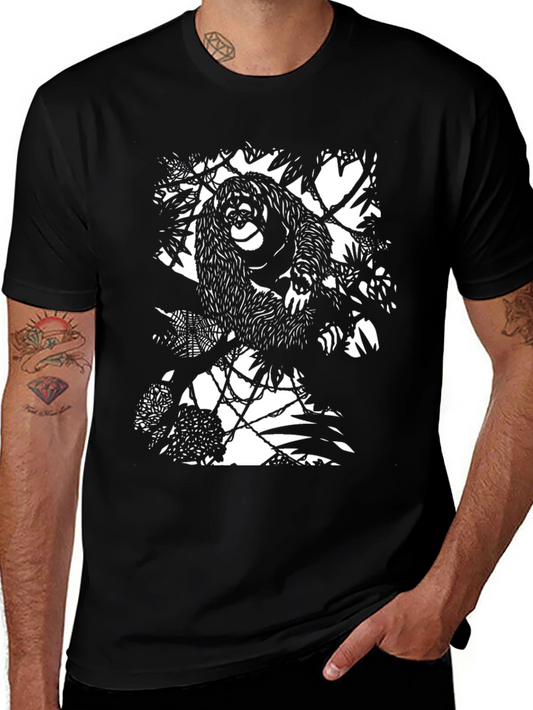 Orangutan Silhouette Tee - Black Graphic T-Shirt