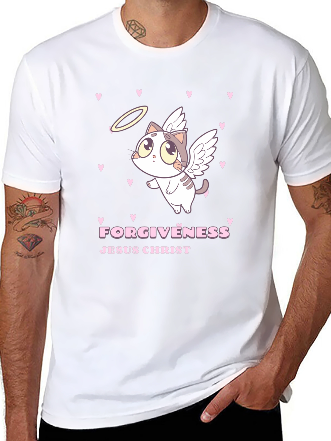 Angel Cat Forgiveness Graphic Tee