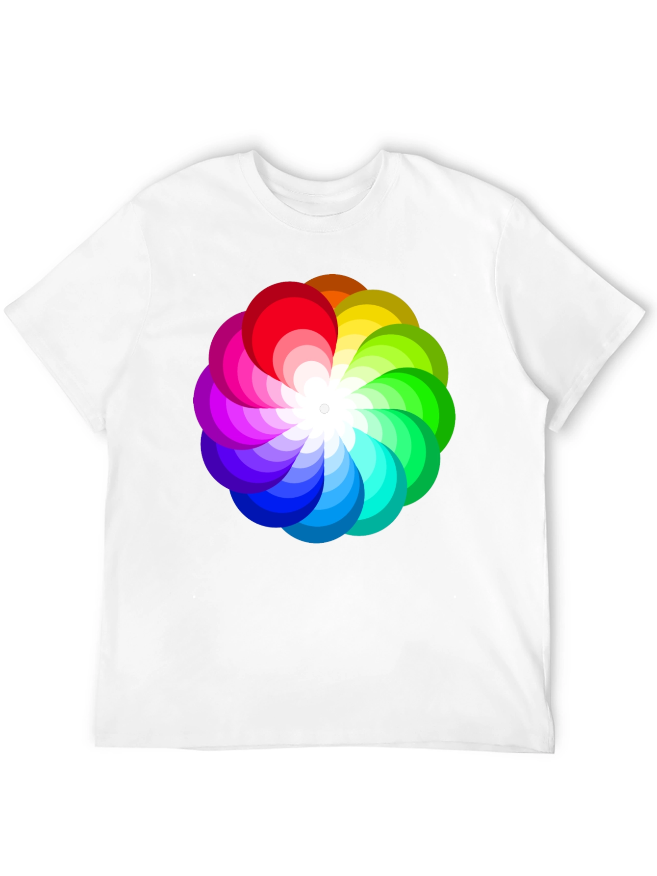 Vibrant Rainbow Flower Graphic T-Shirt - Stylish Mens Tee
