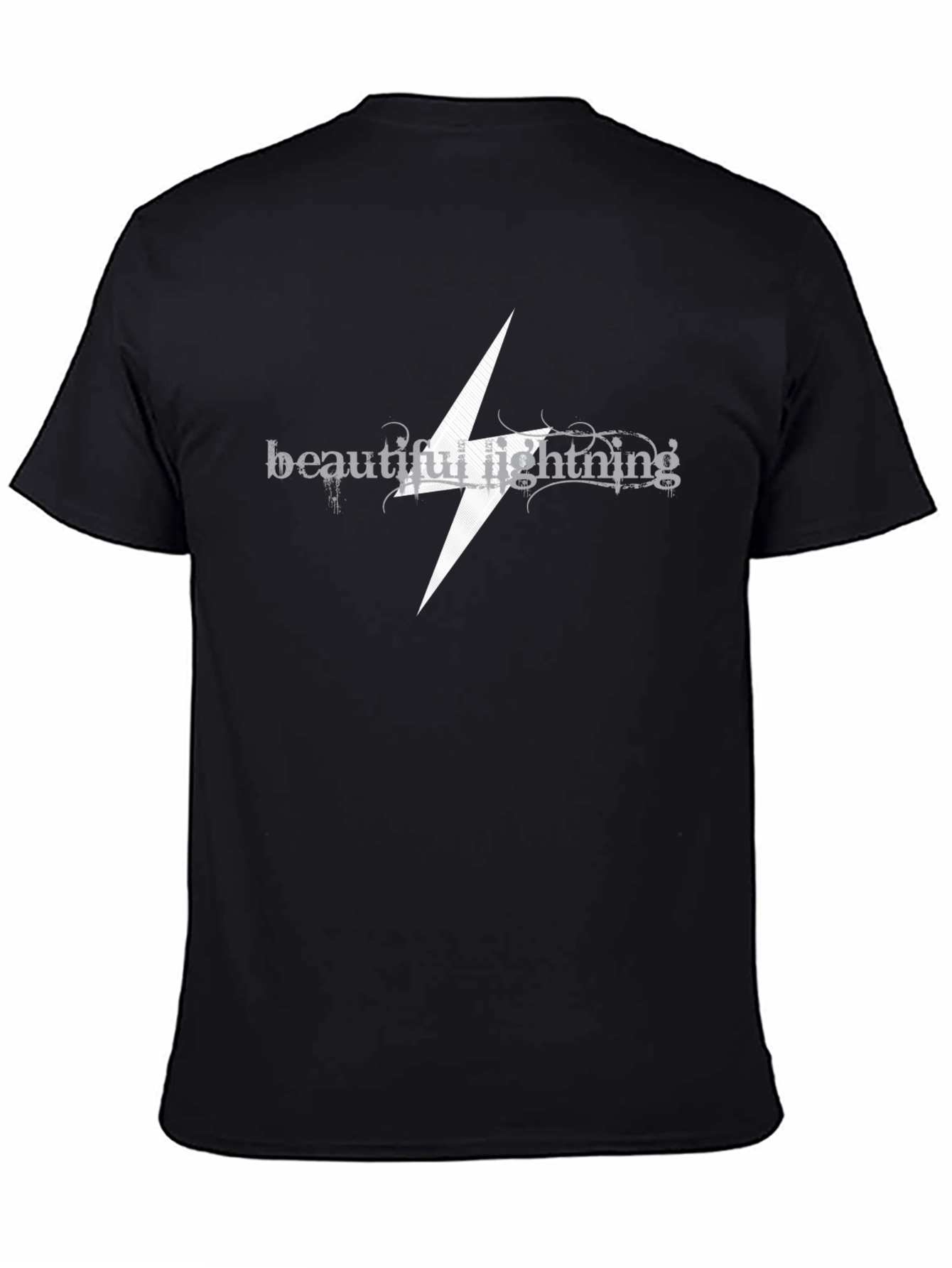 Beautiful Lightning Graphic Black T-Shirt