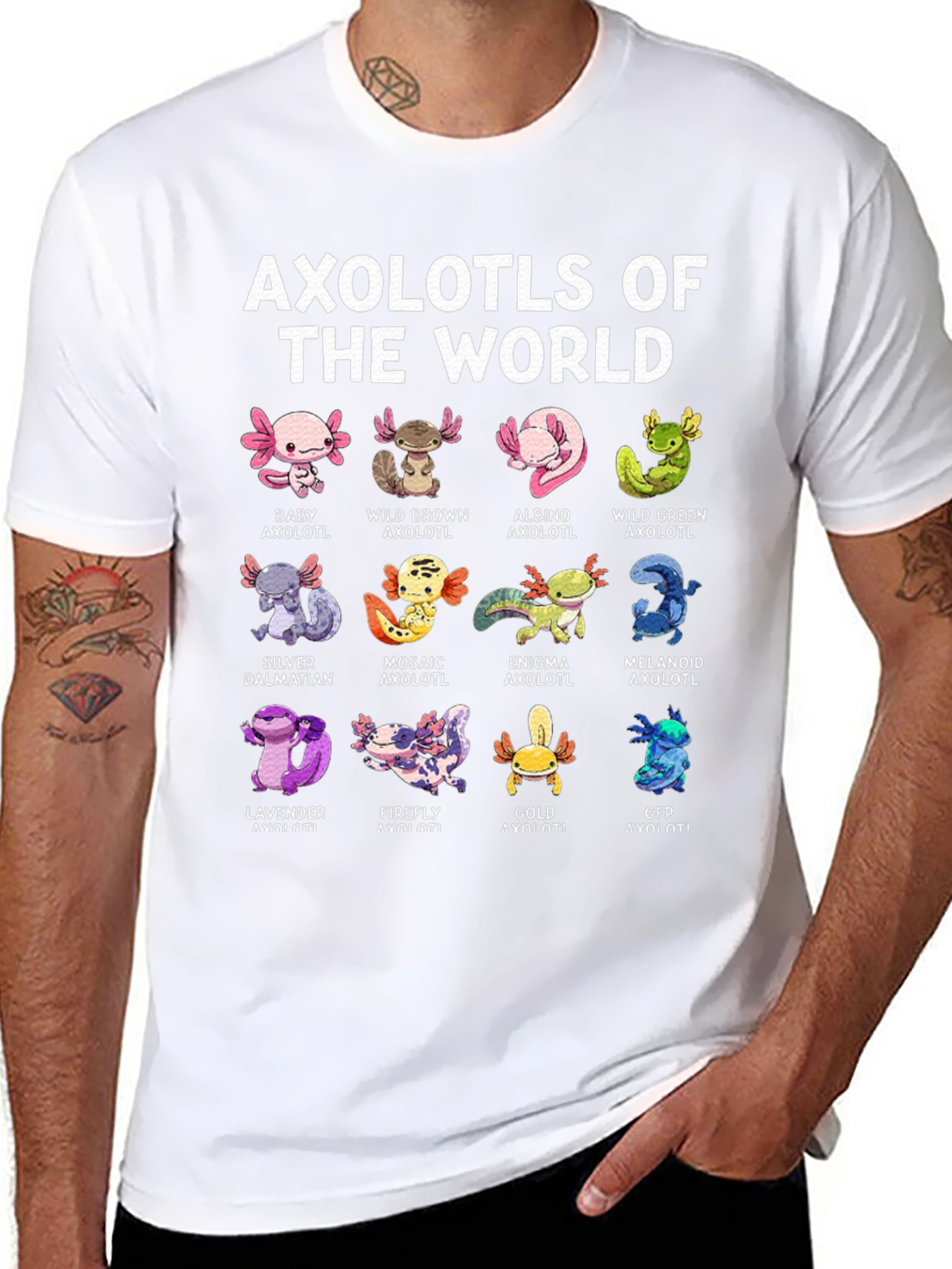 Axolotls of the World Graphic T-Shirt