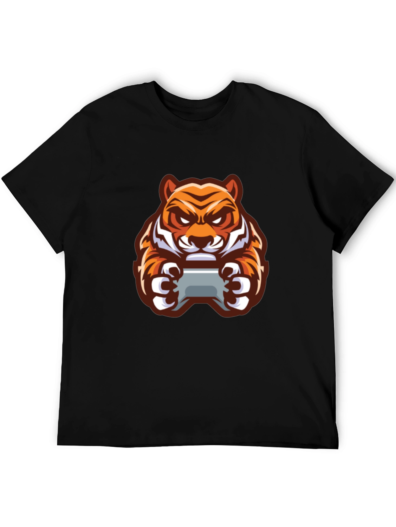 Gaming Tiger Graphic T-Shirt - Black
