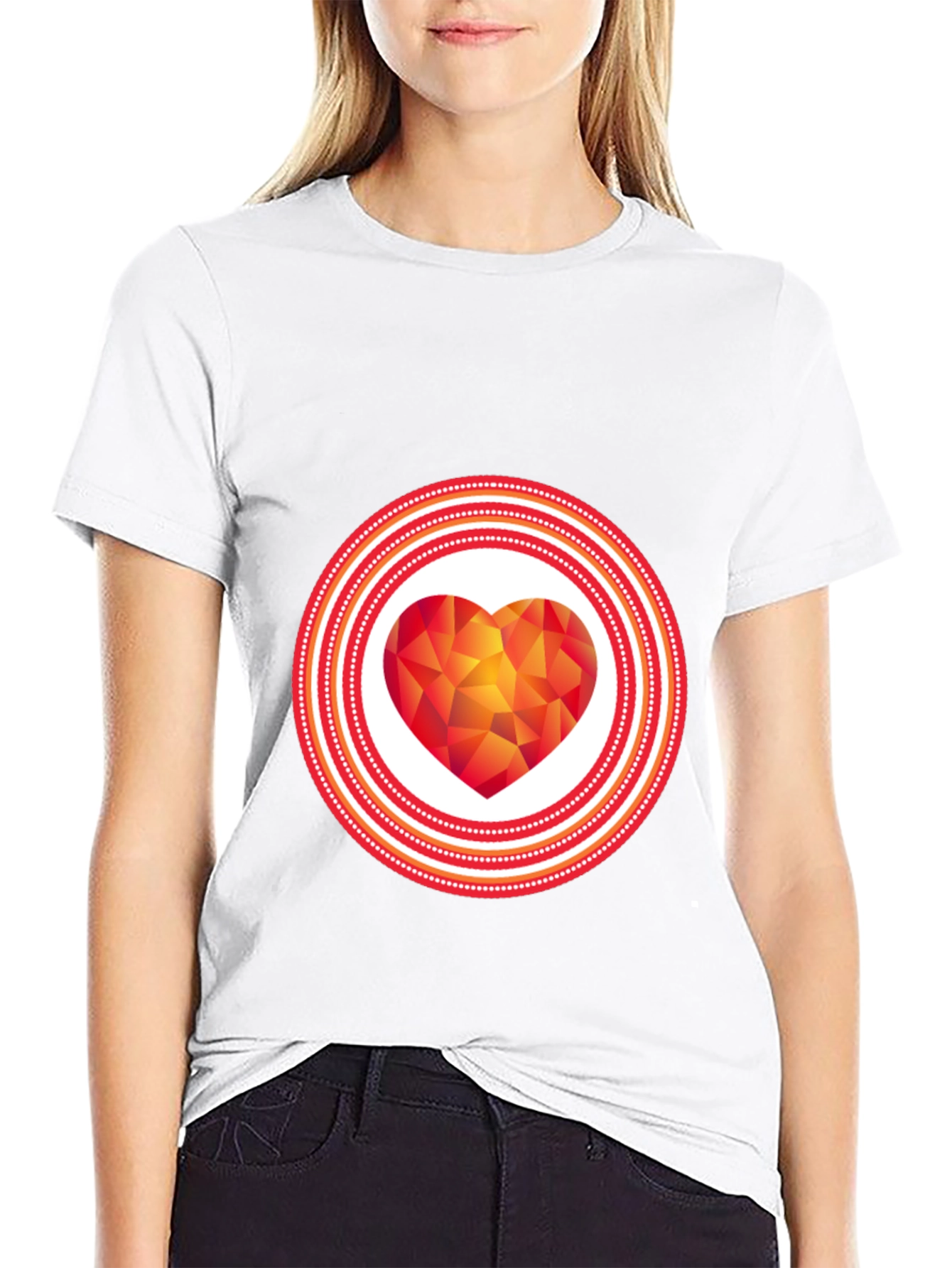 Geometric Heart Graphic Tee - Modern Love Shirt