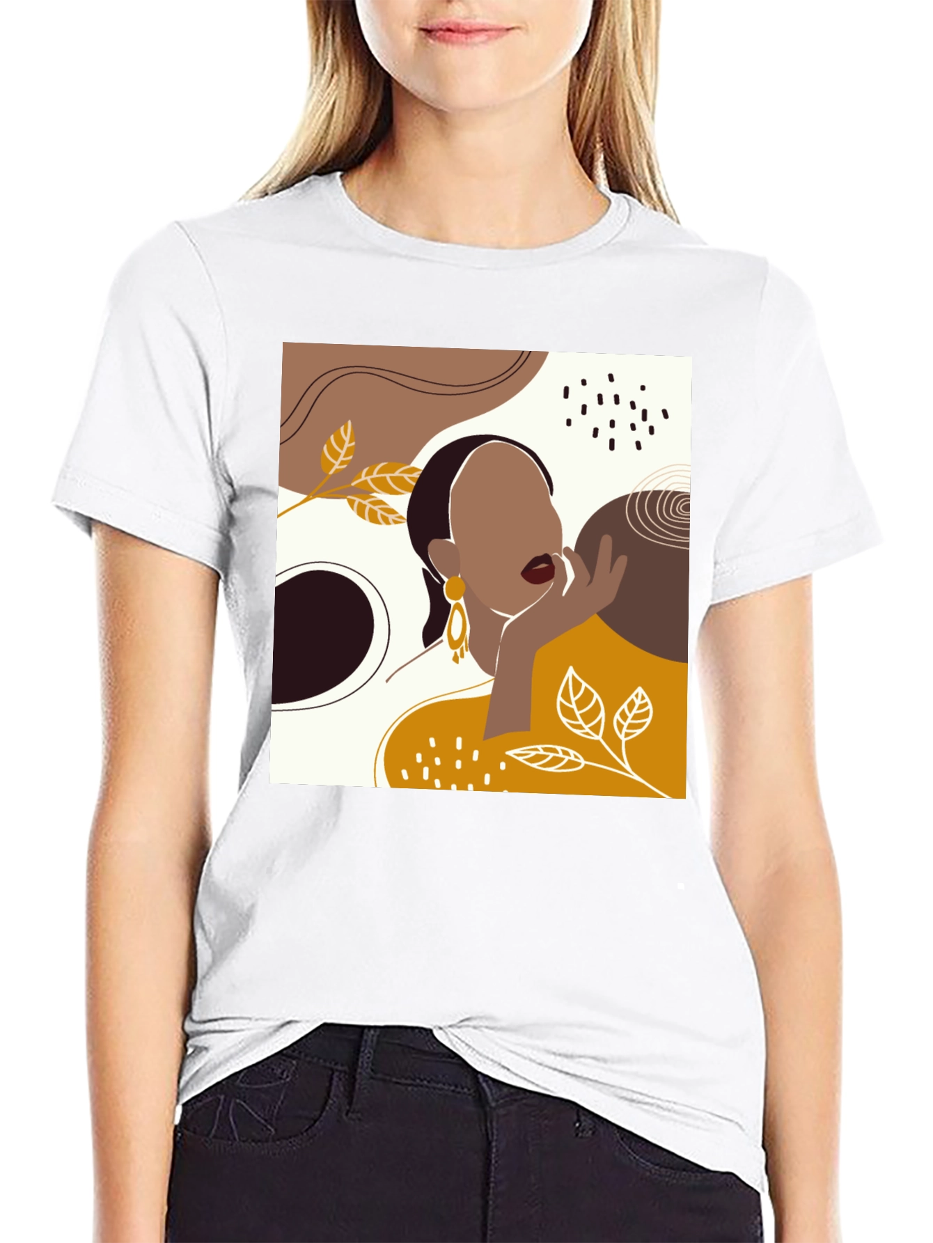 Abstract Woman Graphic Tee - Modern Art T-Shirt