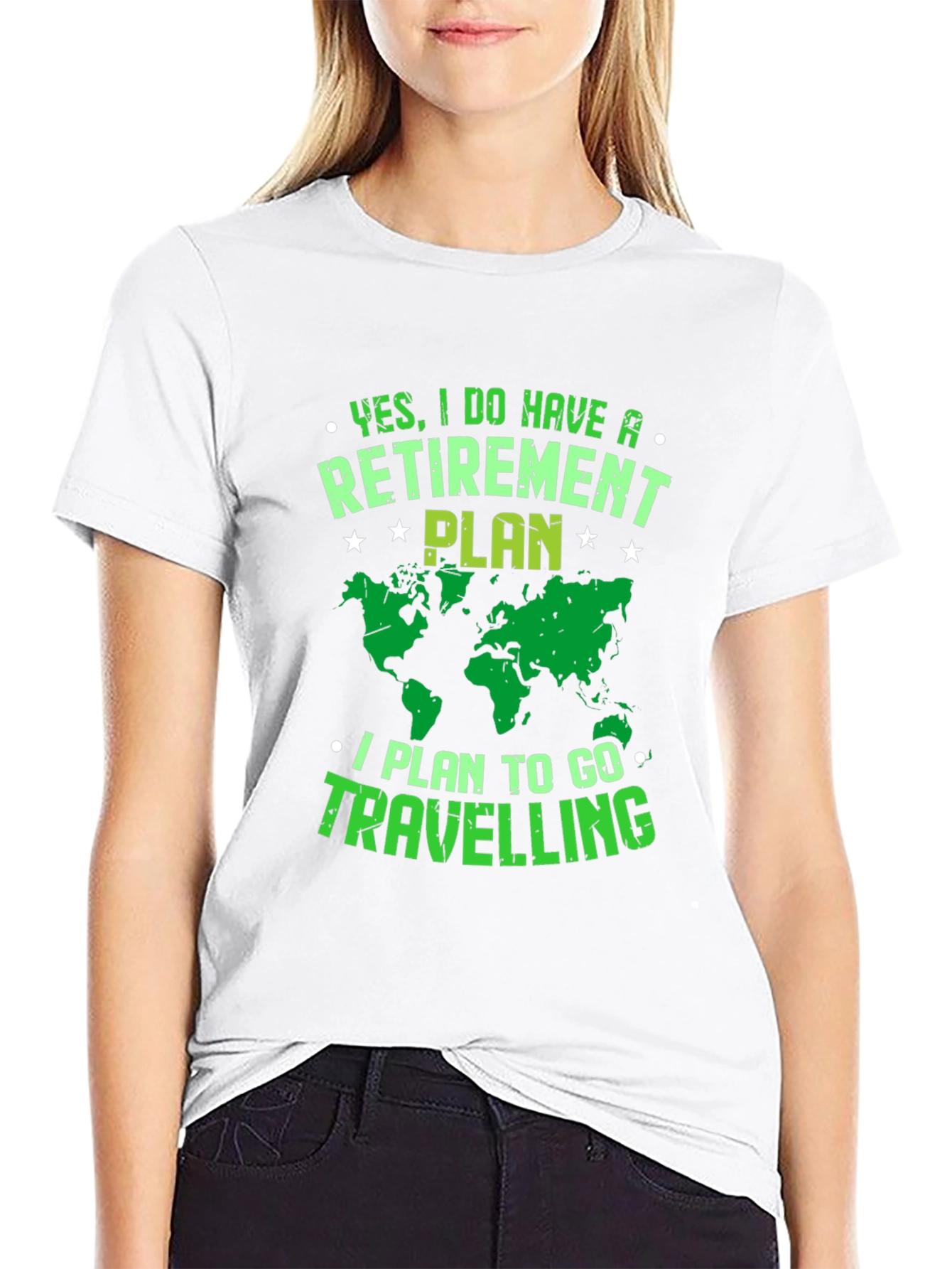Retirement Plan Travel T-Shirt - Black Graphic Tee