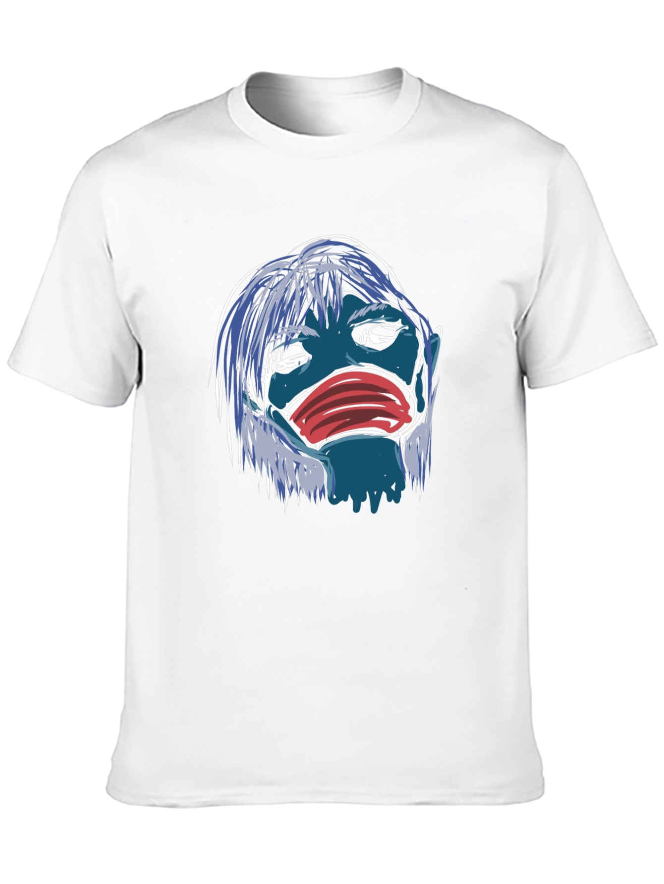 Masked Blue Character Graphic T-Shirt