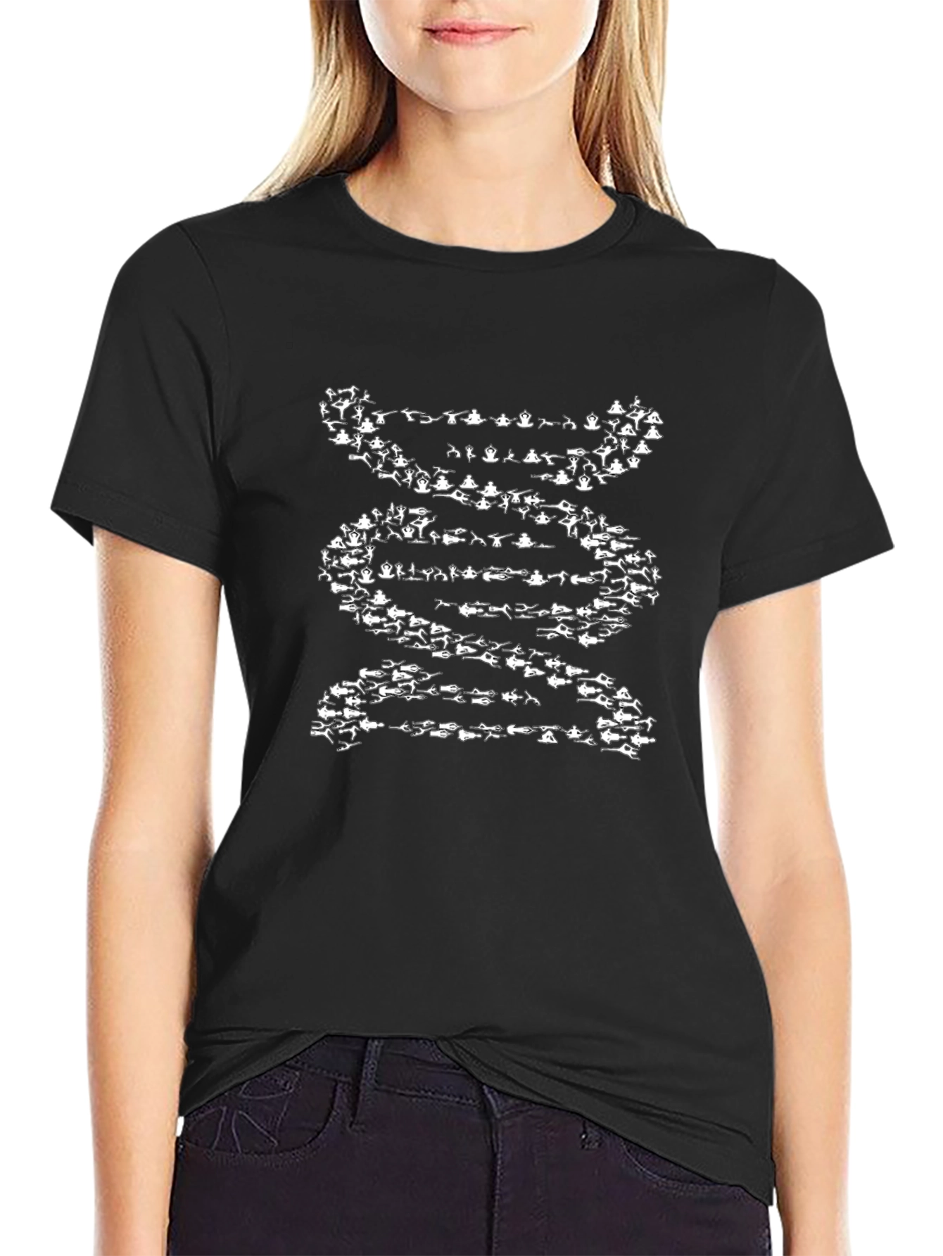 Yoga DNA T-Shirt - Black Cotton Graphic Tee
