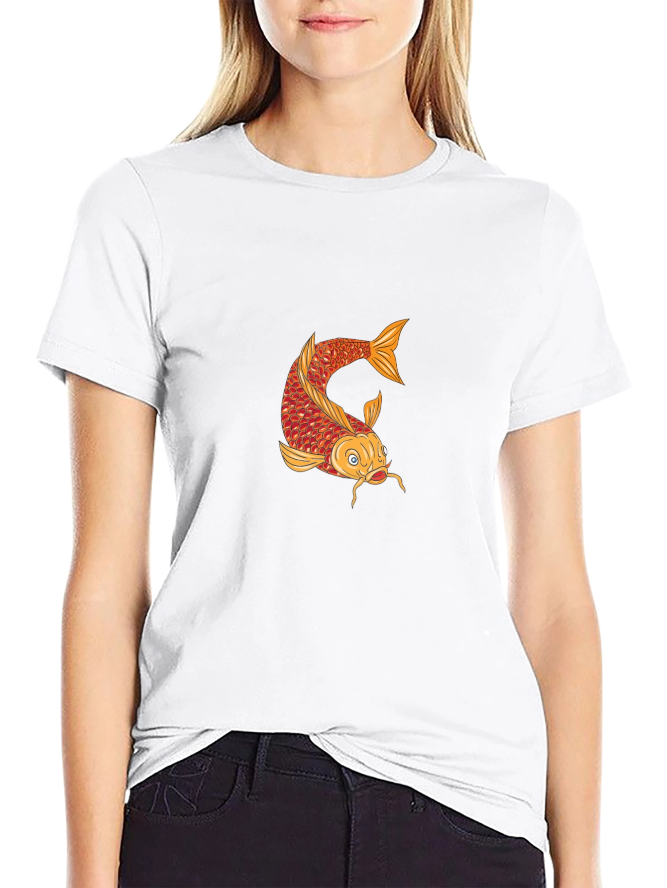 Koi Fish Graphic T-Shirt - Mens Black Tee