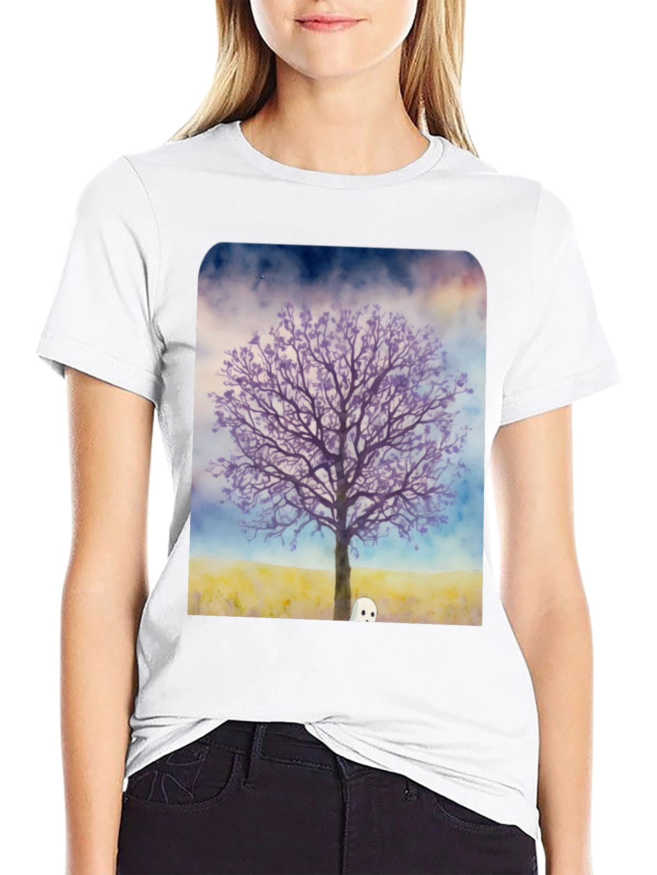 Ghostly Tree Graphic Tee - Mens Black T-Shirt