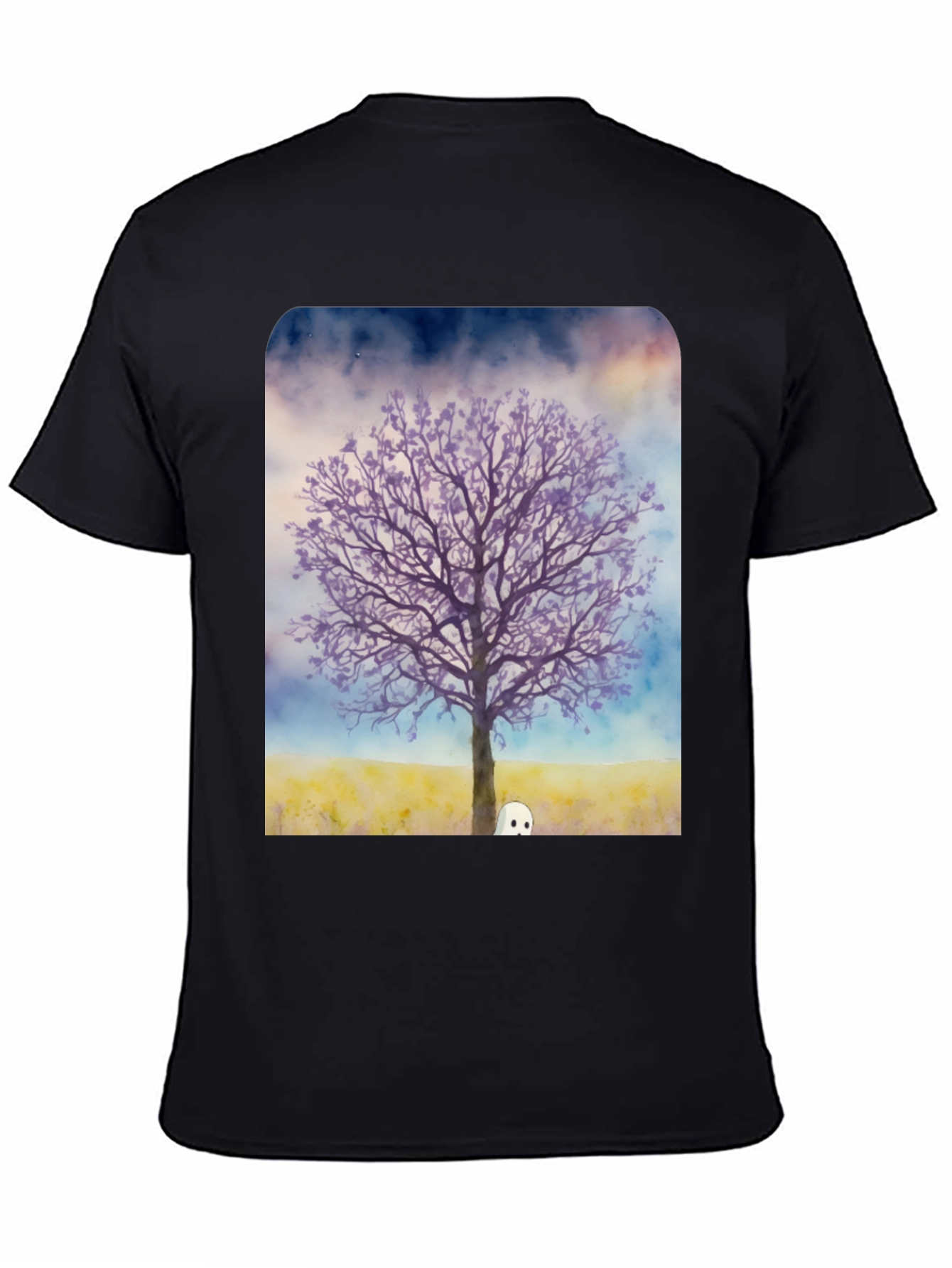 Ghostly Tree Graphic Tee - Mens Black T-Shirt