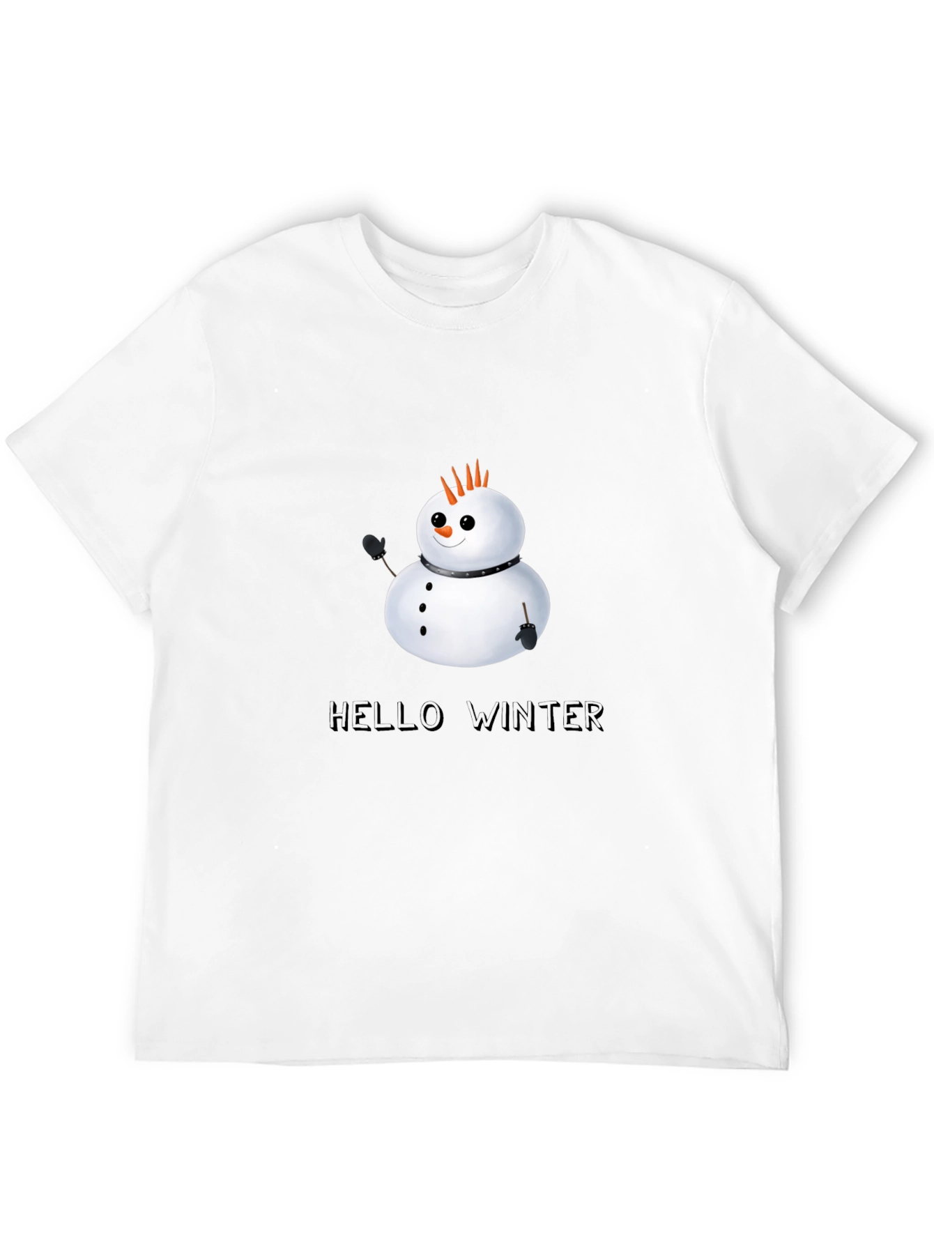Hello Winter Punk Snowman Graphic Tee