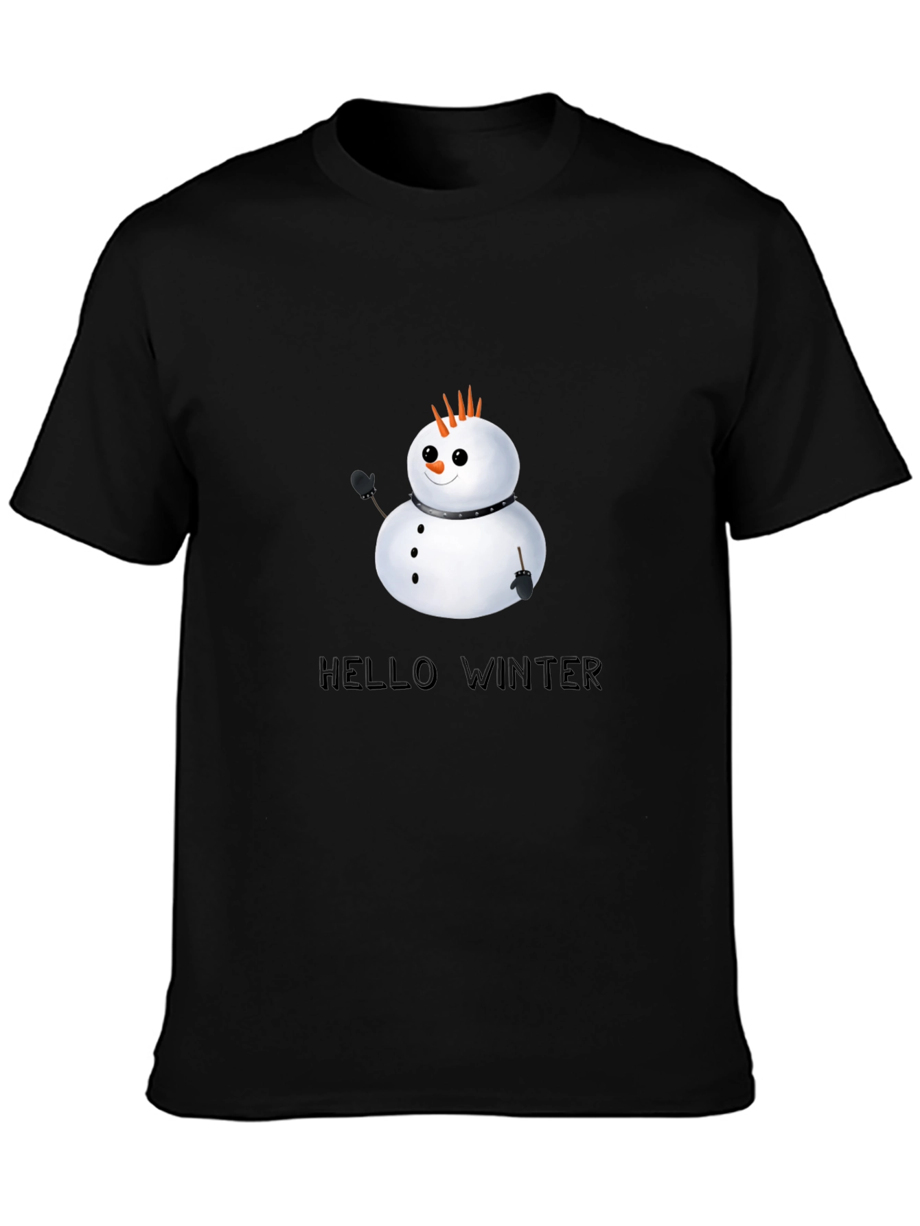 Hello Winter Punk Snowman Graphic Tee