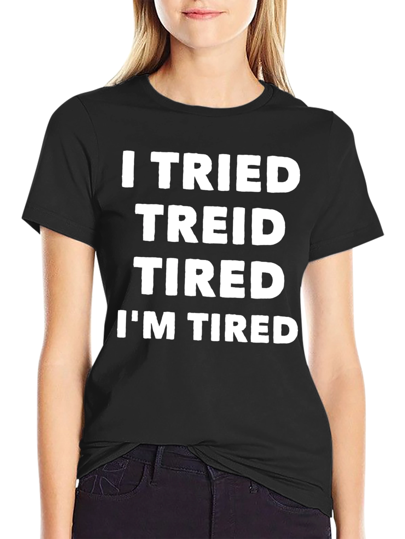 Funny I Tried Mens Black Graphic T-Shirt