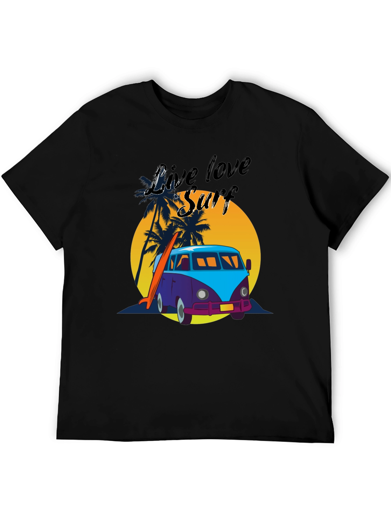 Live Love Surf Tee - Retro Van Beach Vibes