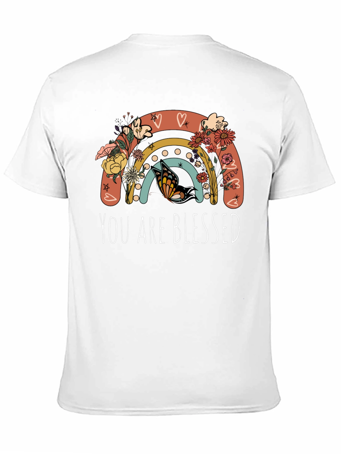 You Are Blessed Rainbow Butterfly Graphic Tee