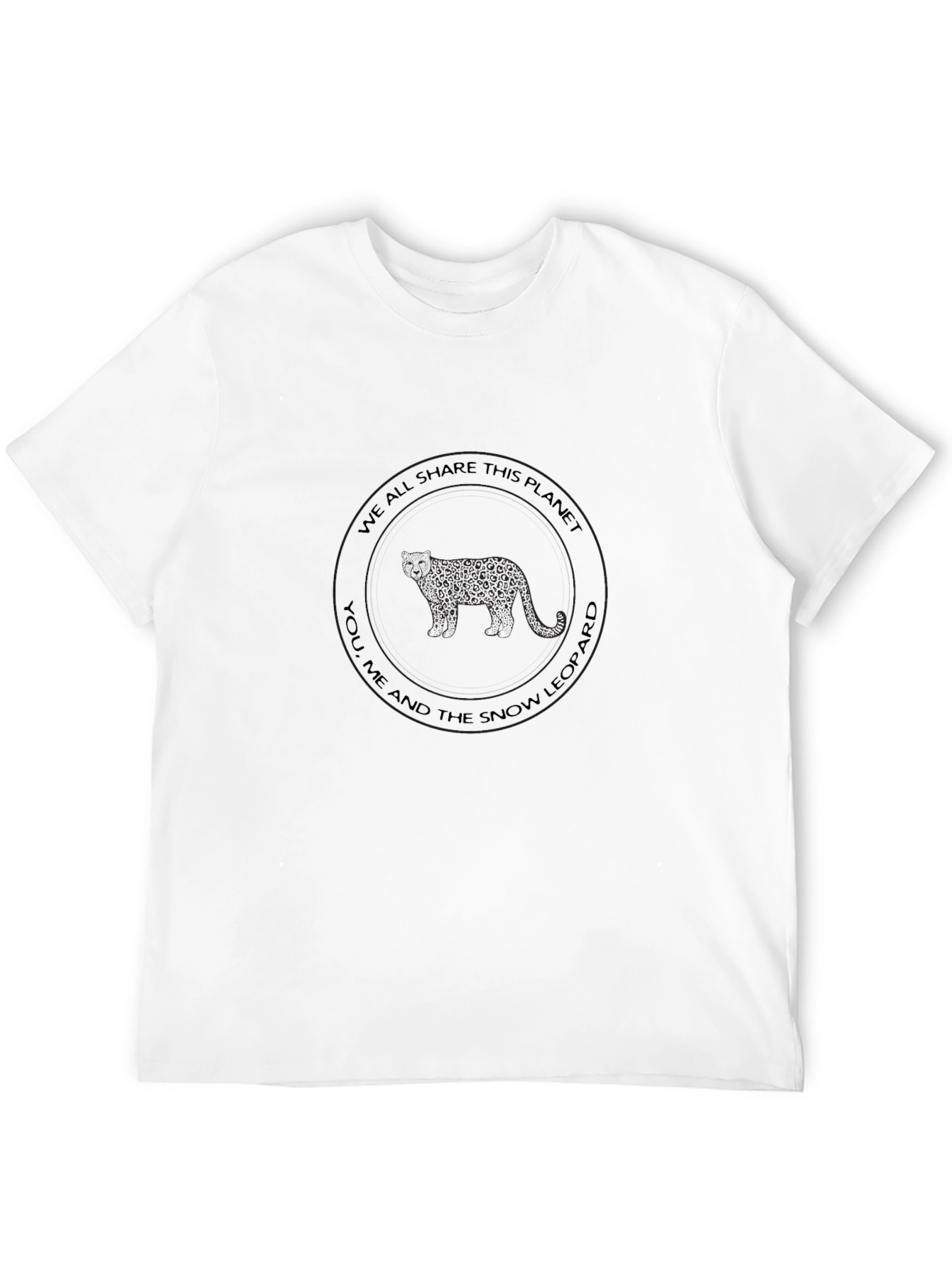 Snow Leopard Planet T-Shirt - Eco-Friendly Design