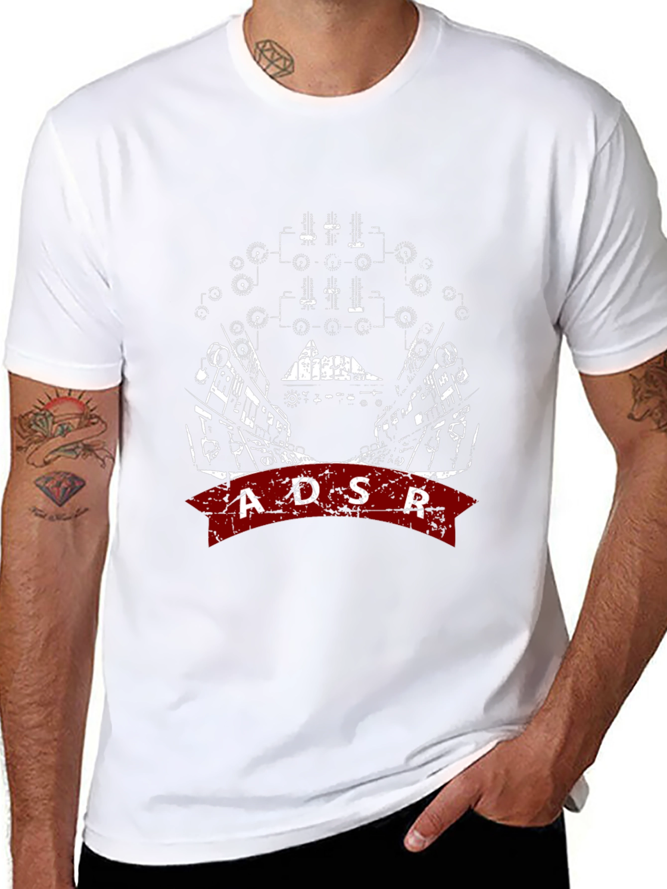 ADSR Graphic Print Black T-Shirt