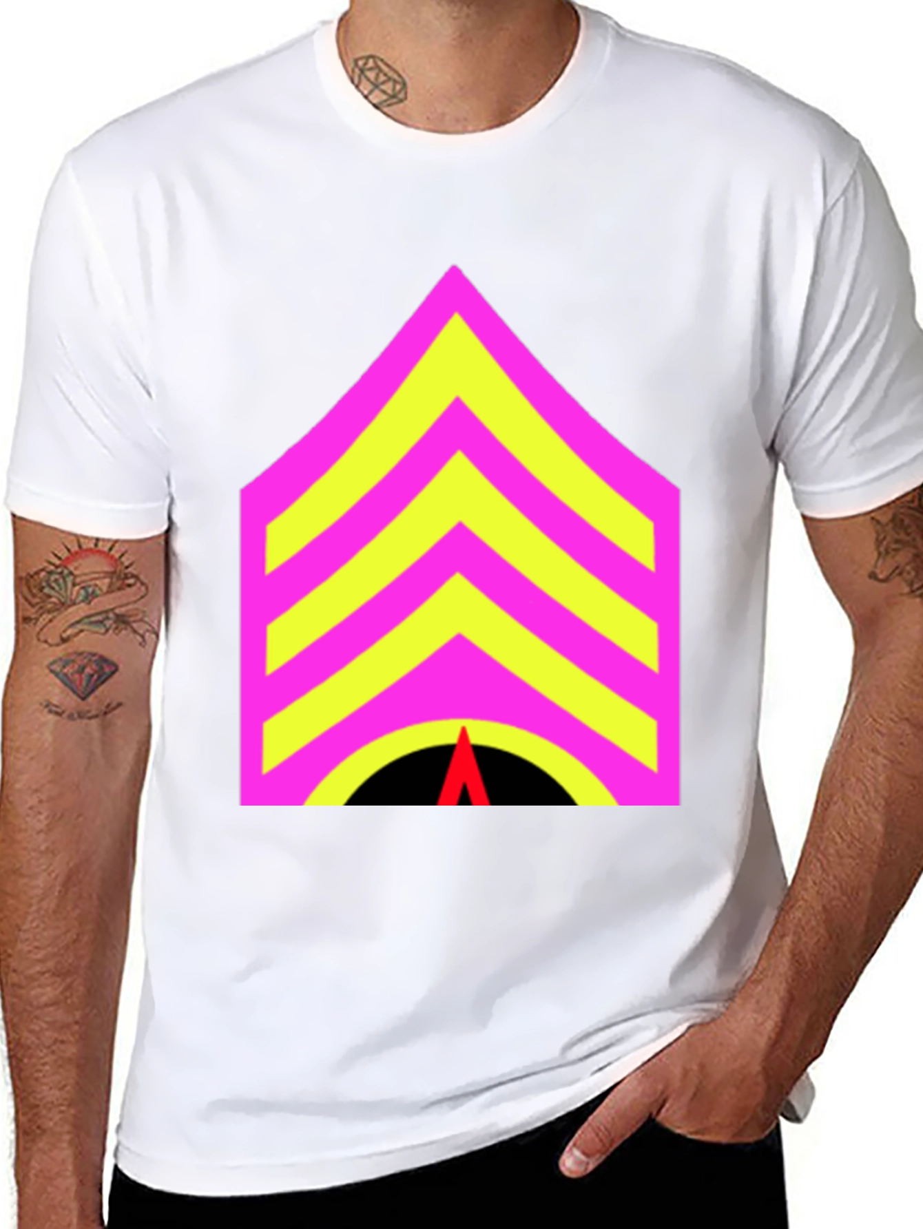 Sergeant Stripes Graphic Tee - Bold Statement Style