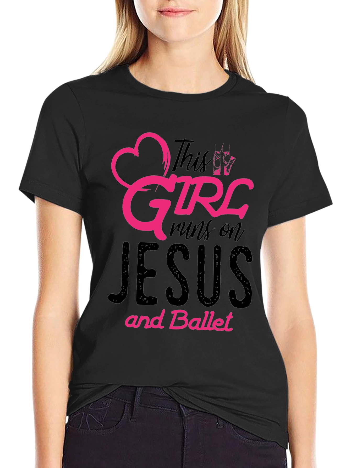 This Girl Runs on Jesus and Ballet T-Shirt