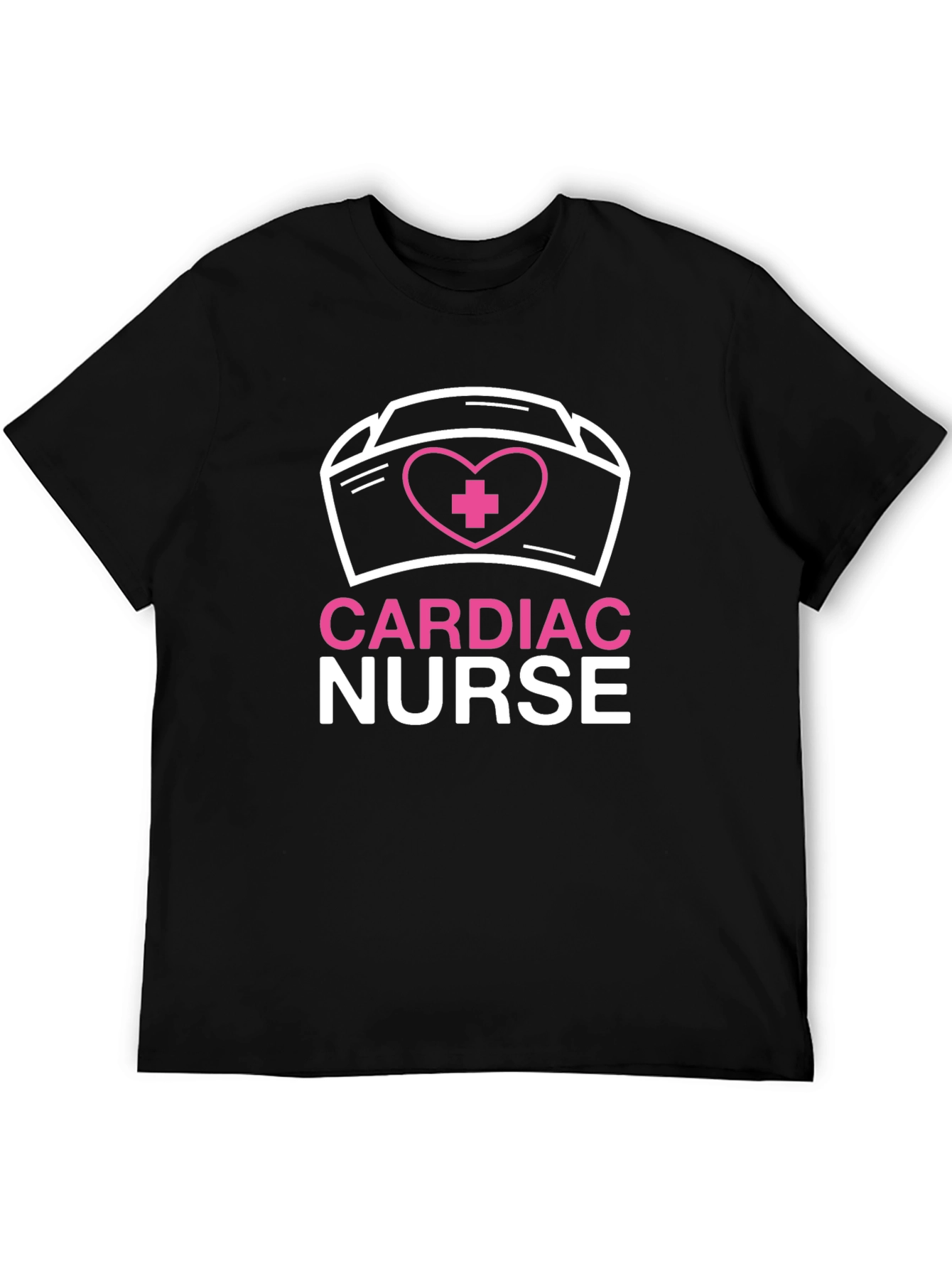 Cardiac Nurse T-Shirt - Heart & Nurse Cap Design
