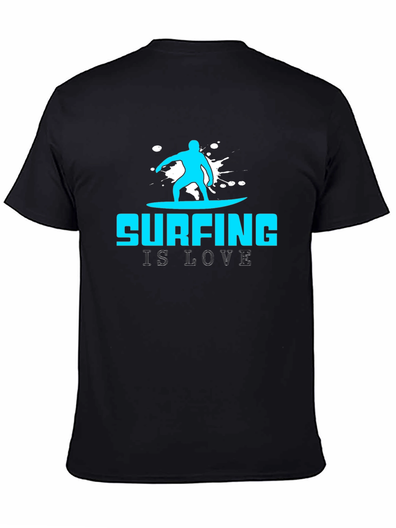 Surfing is Love Graphic Tee - Black