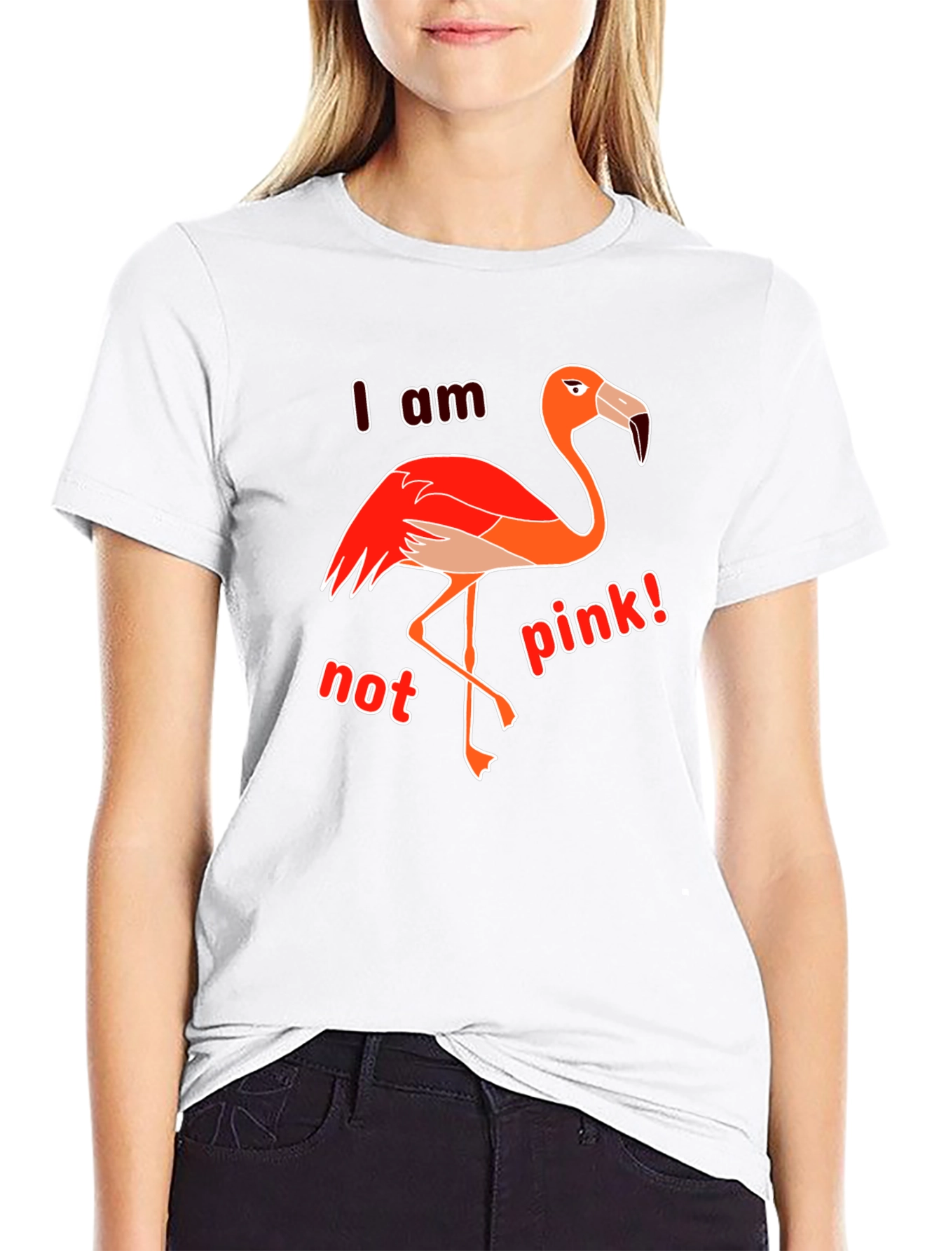 I Am Not Pink! Funny Flamingo Graphic Tee