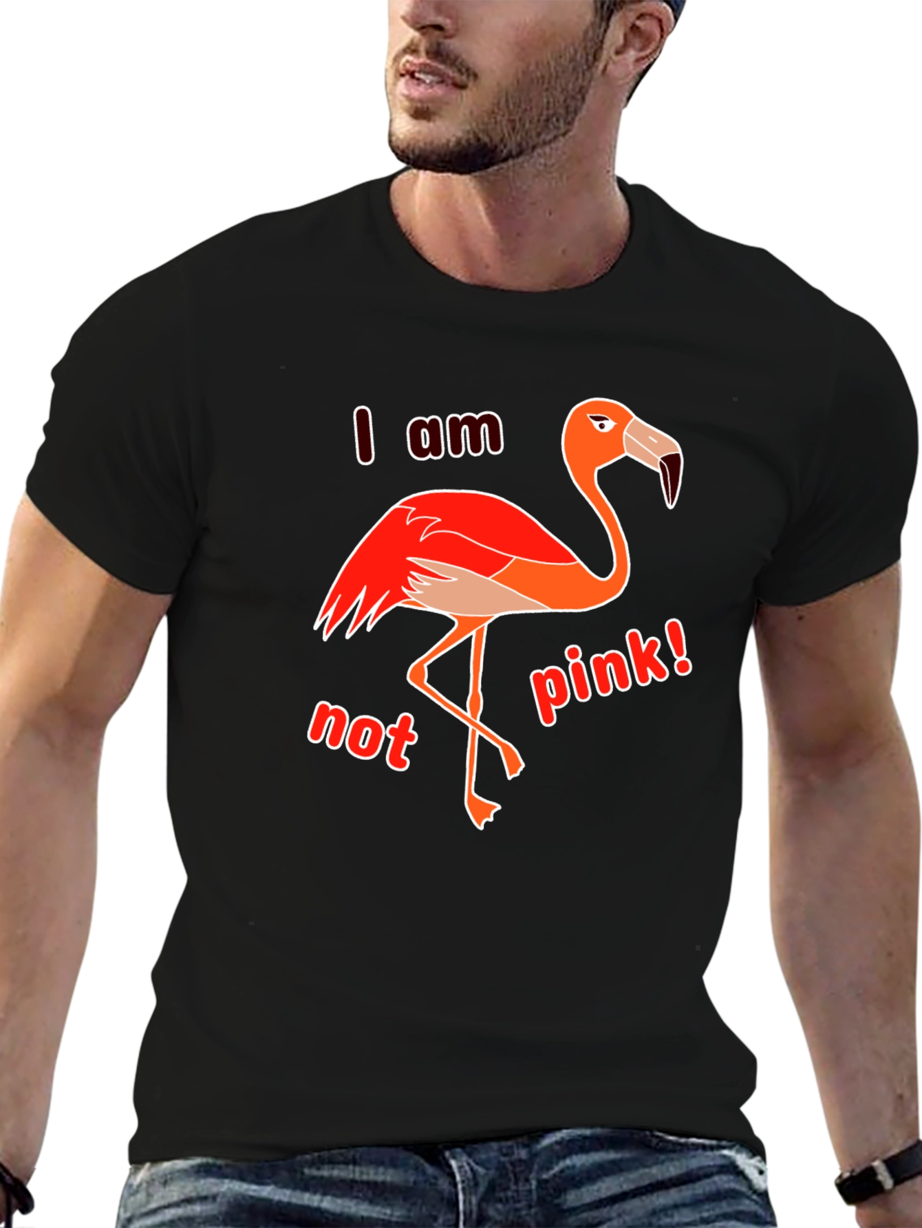 I Am Not Pink! Funny Flamingo Graphic Tee