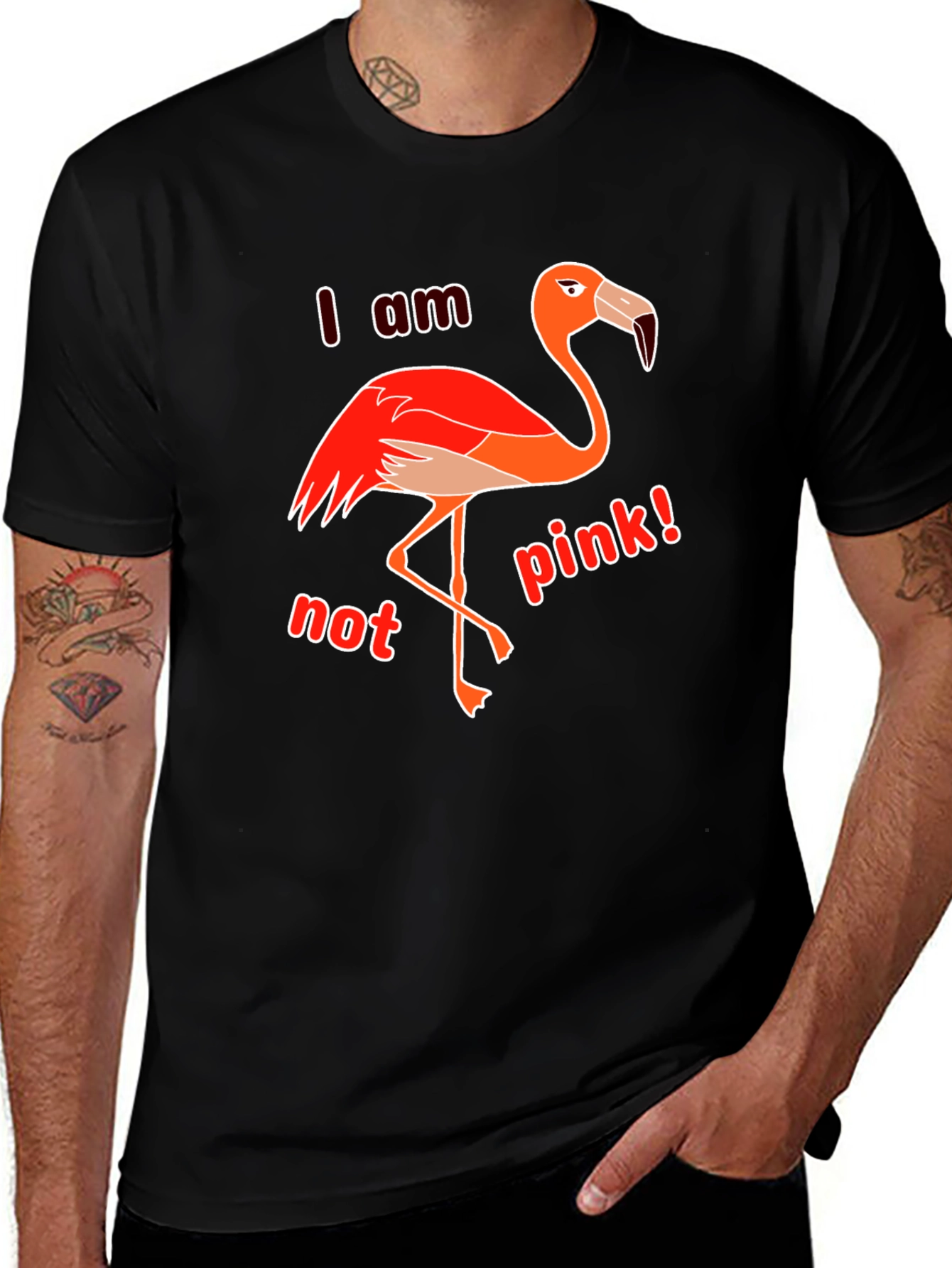 I Am Not Pink! Funny Flamingo Graphic Tee