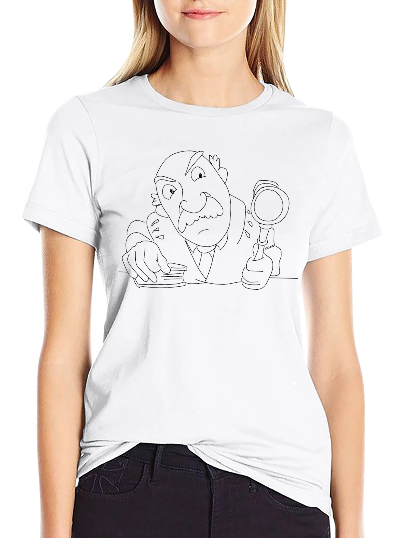 Cartoon Detective Graphic Tee - Sleuth Style!