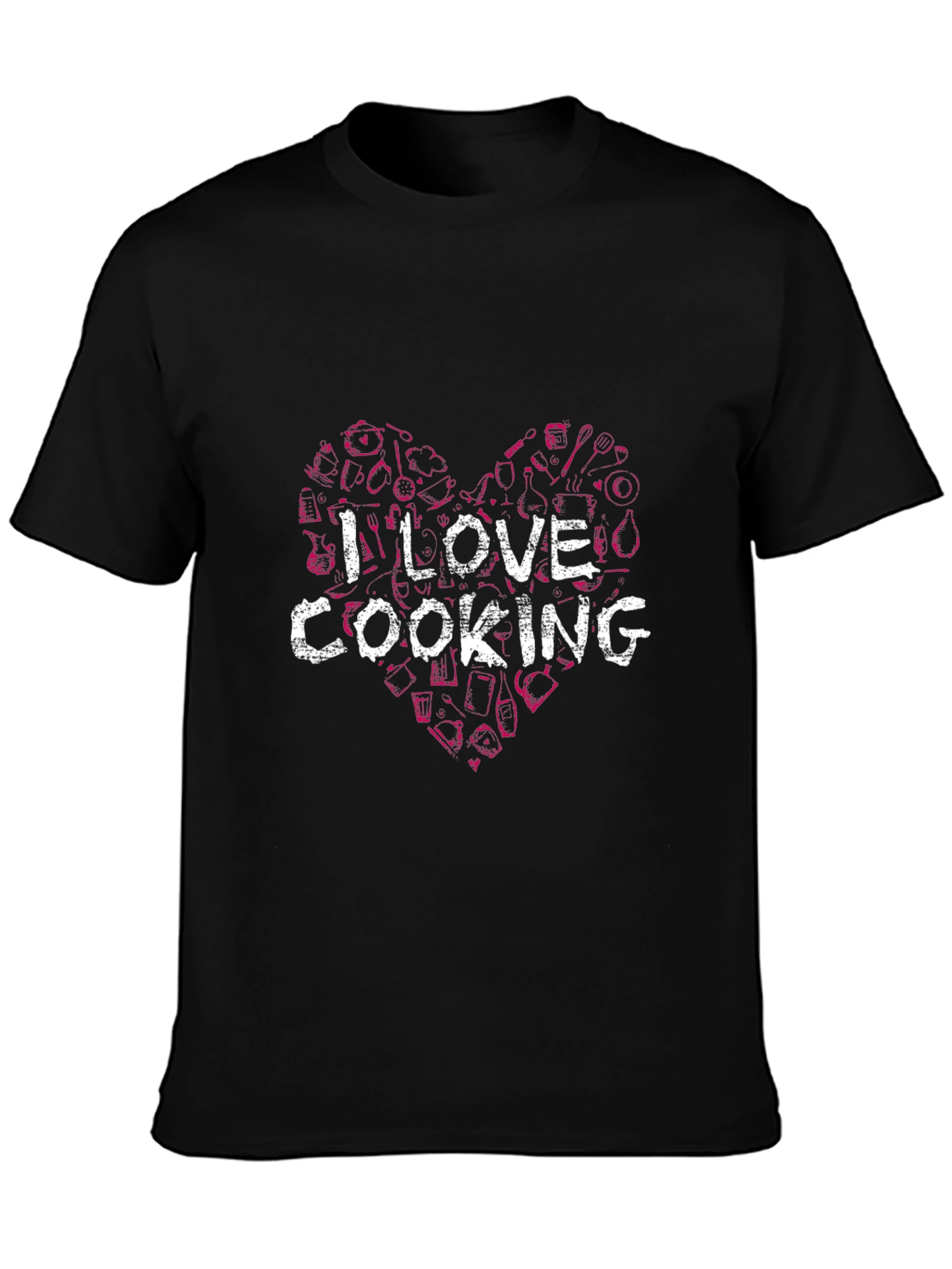 I Love Cooking Graphic T-Shirt - Chef Heart Design
