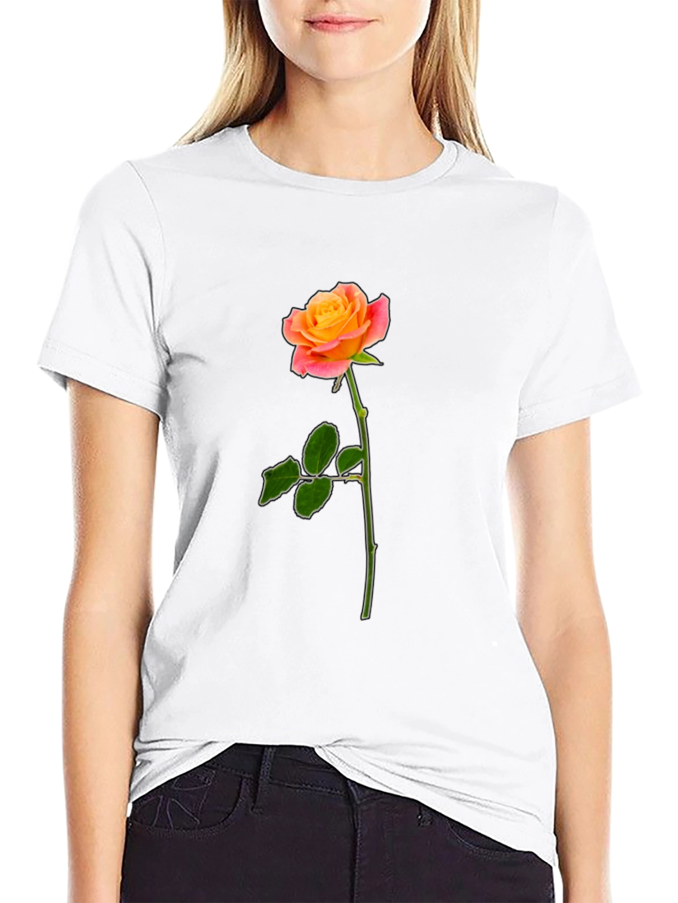 Rose Graphic Black T-Shirt